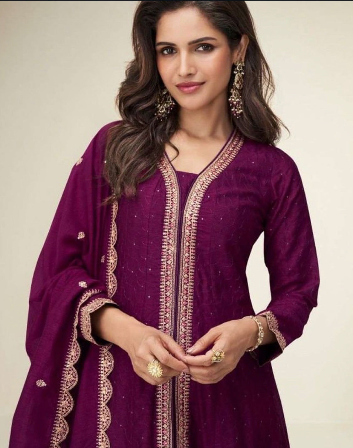 Matrut | Charvi Wine A-line Suit