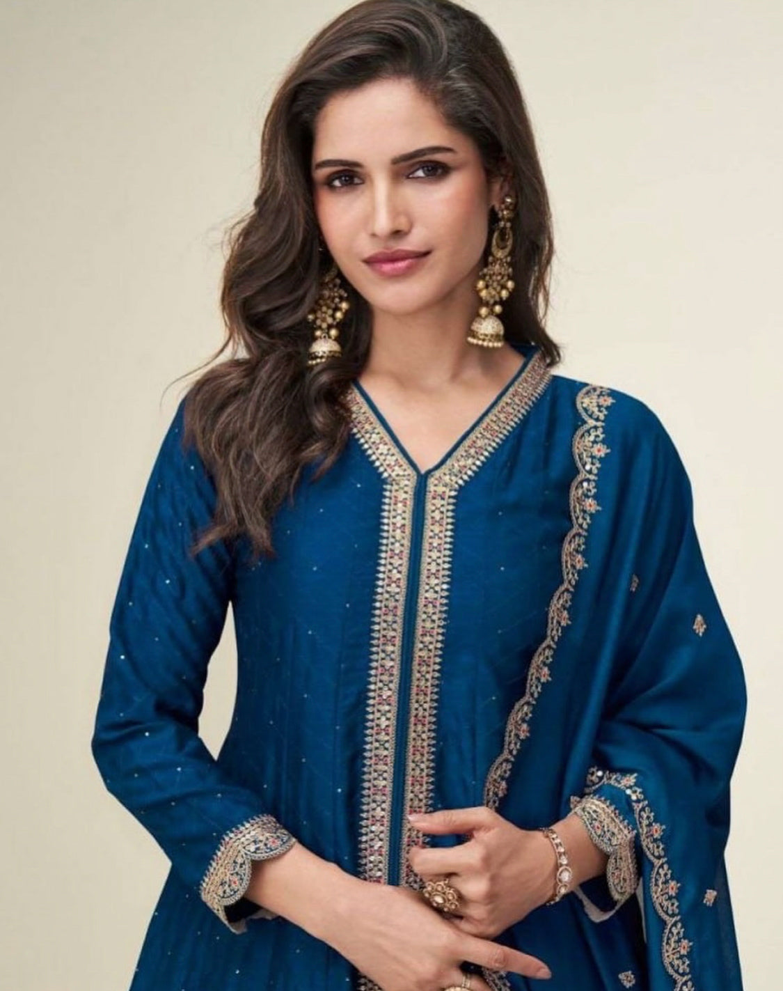 Matrut | Charvi Navy Blue A-line Suit