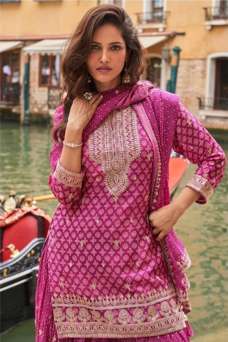 Matrut | Meena Purple Palazzo Suit