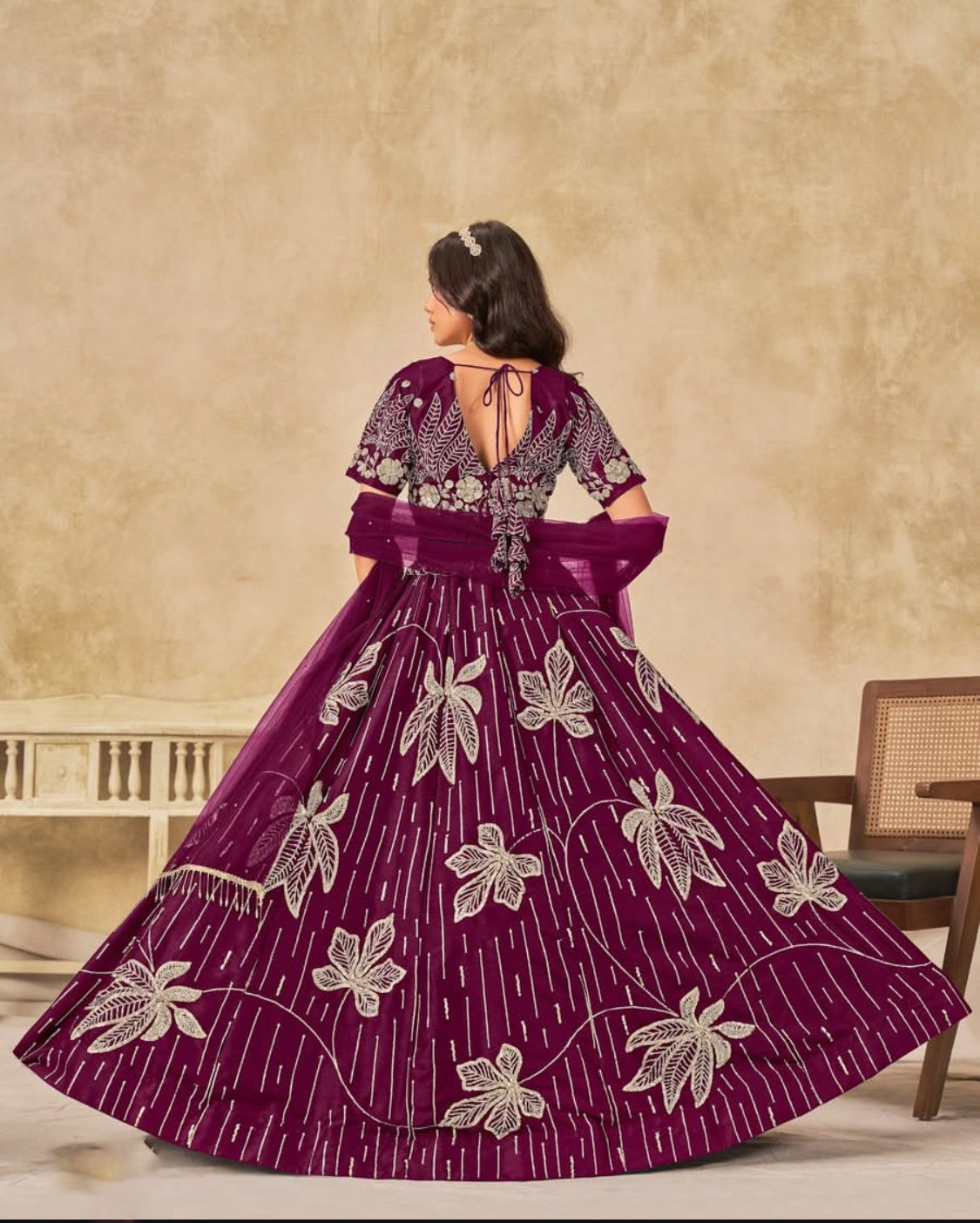 Matrut | Dani Wine Lehenga Set