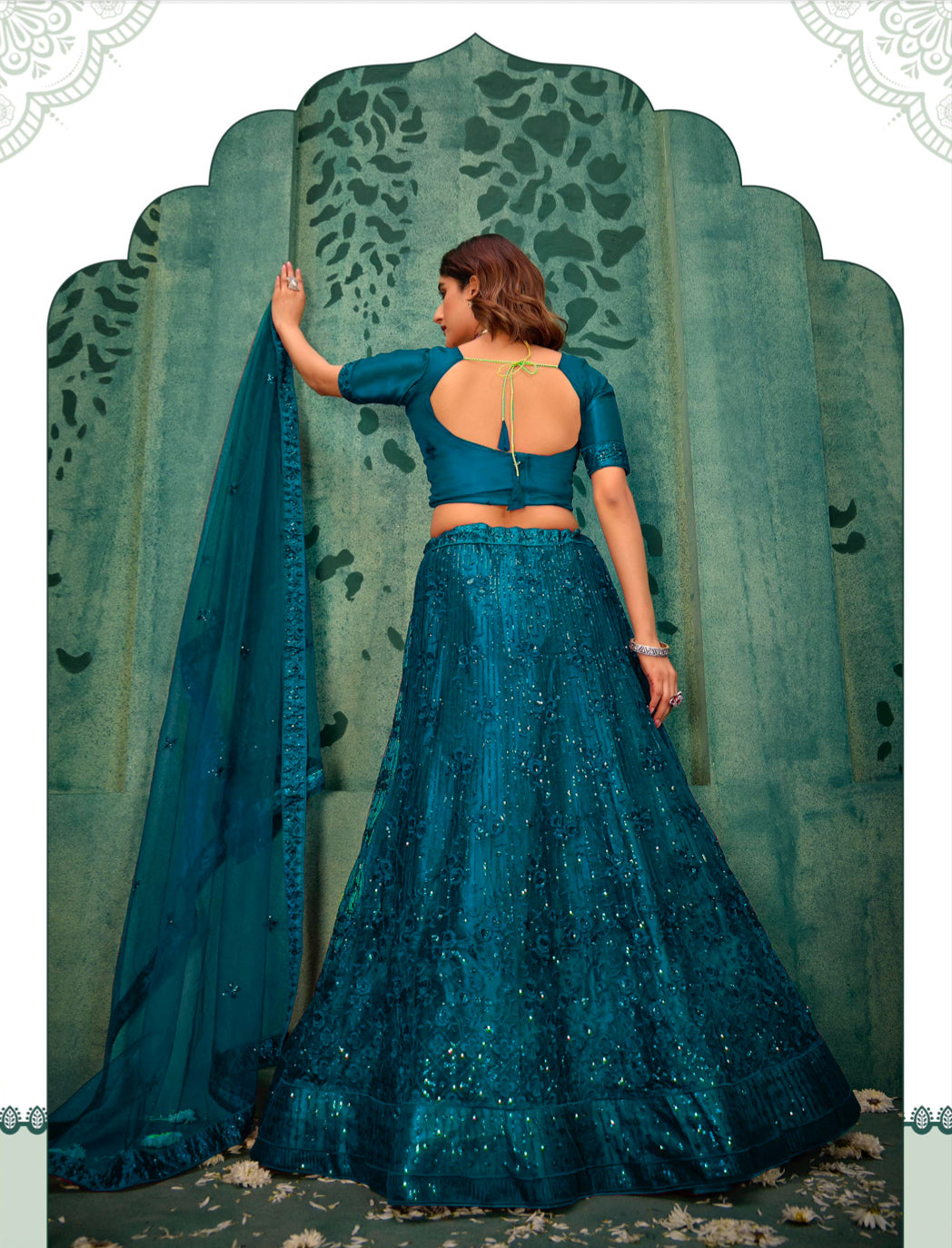 Matrut | Elegance Teal Blue Lehenga Set