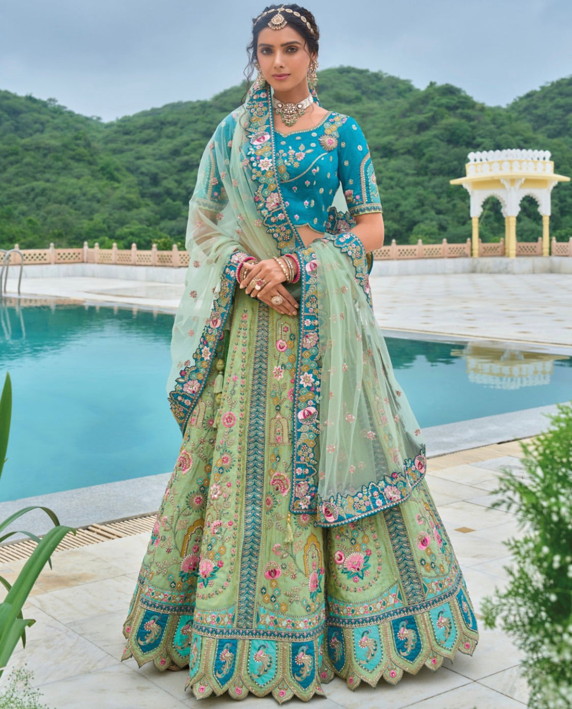 Matrut | Shagun Blue Lehenga Set
