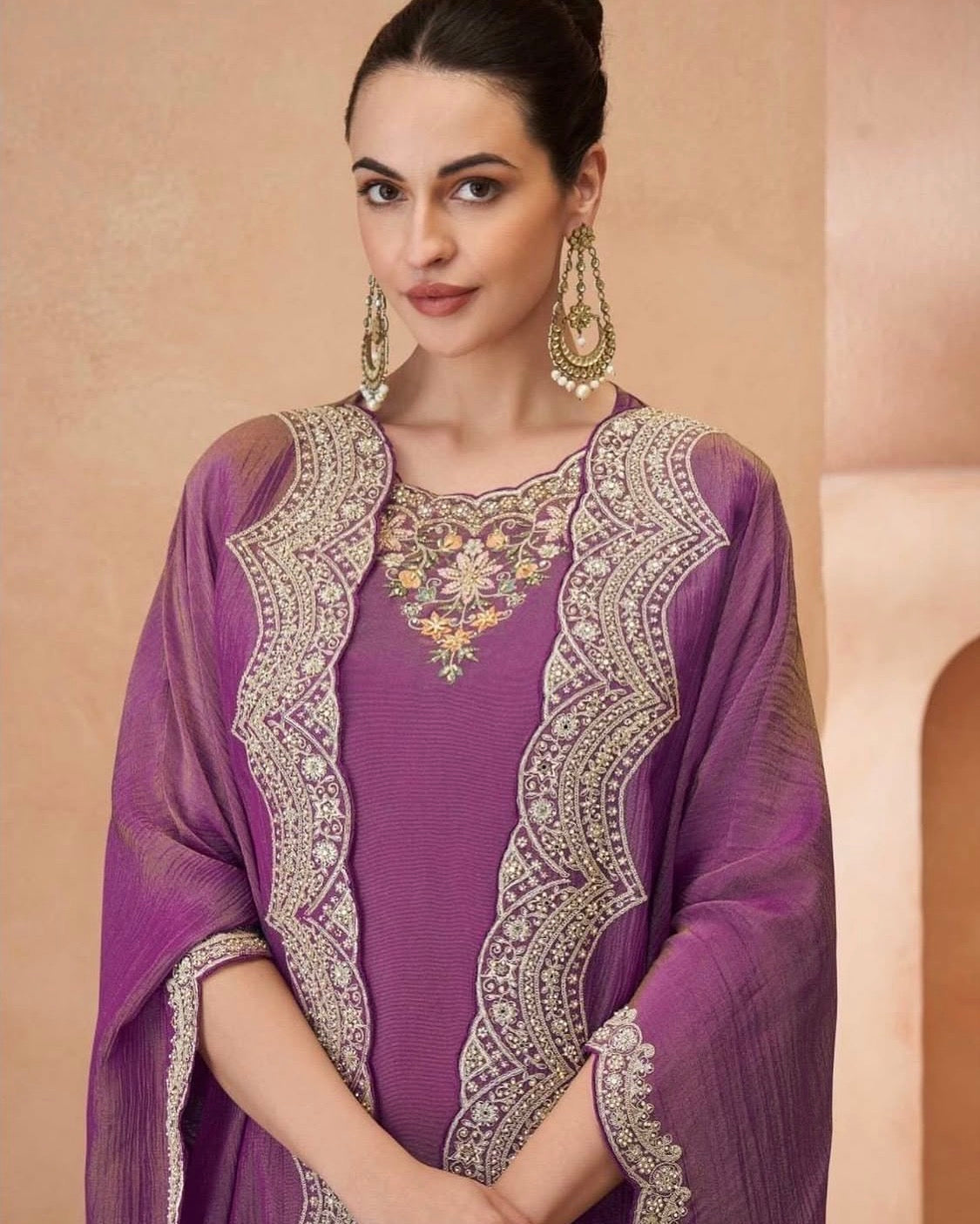 Kalash Purple Straight Suit