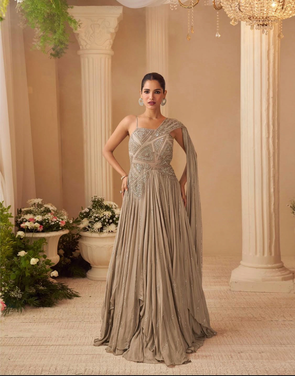 Matrut | Aarohi Taupe Gown