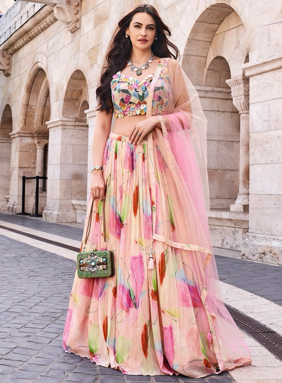 On rent - FULL SET | Sakhiyaa Multicolor Lehenga Set