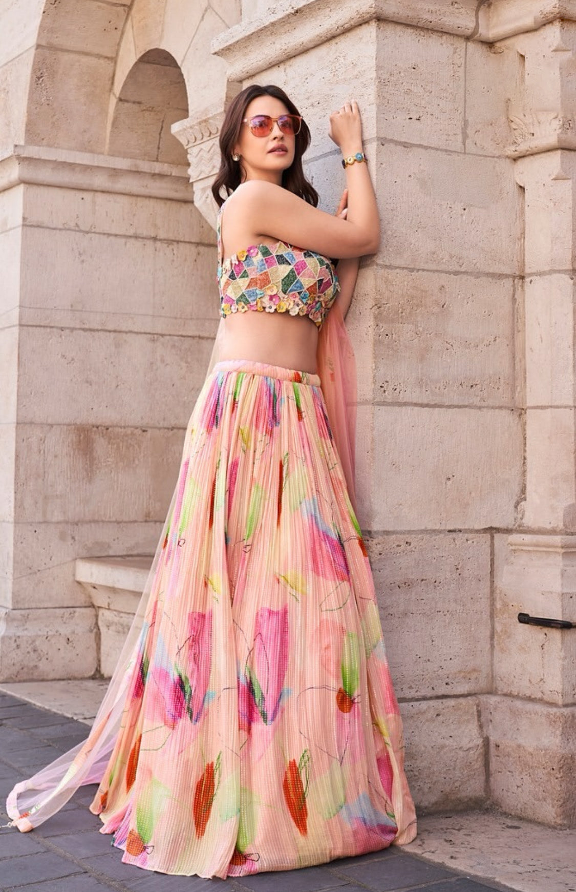 On rent - FULL SET | Sakhiyaa Multicolor Lehenga Set