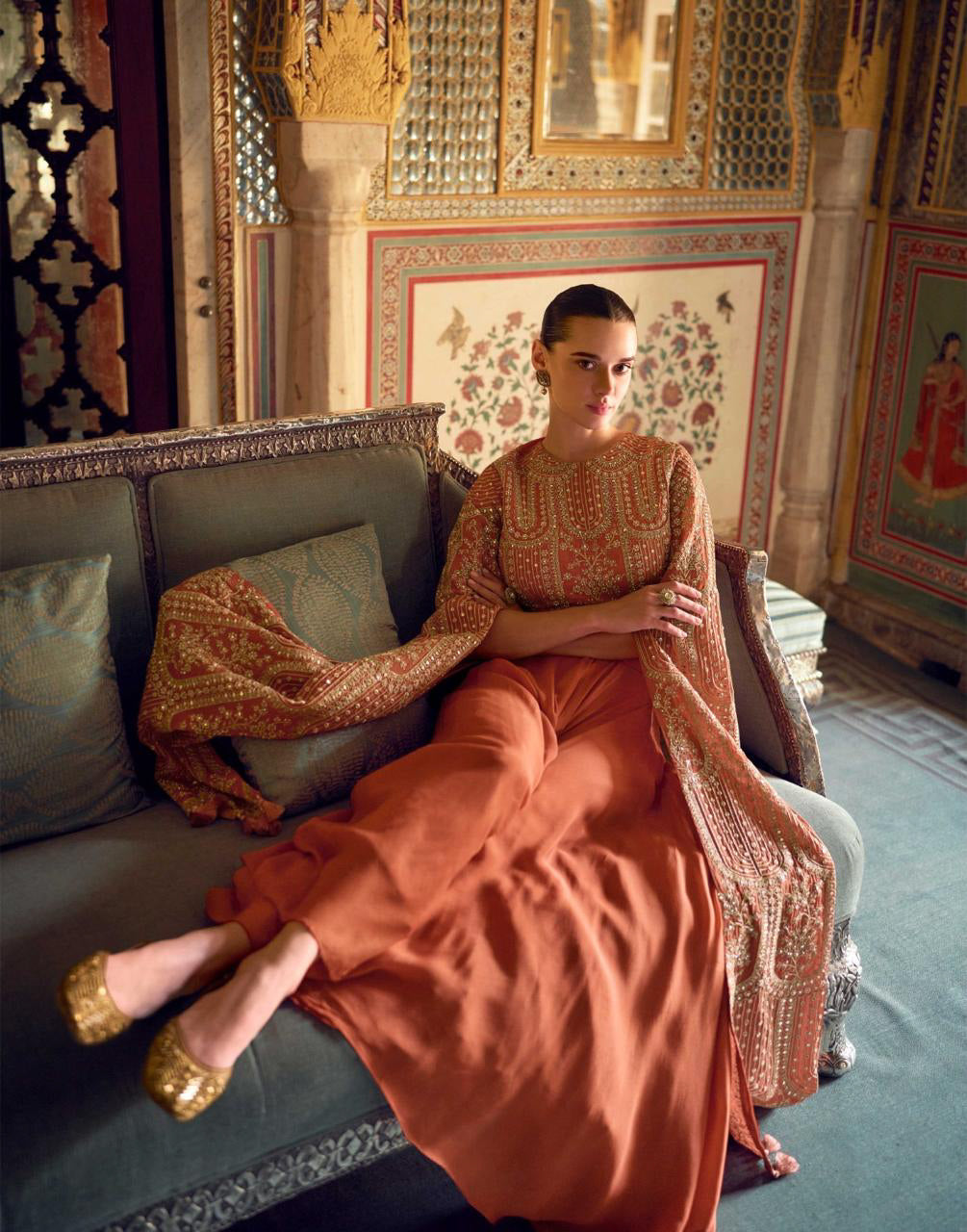 Matrut | Jewel of the East Orange Palazzo Set