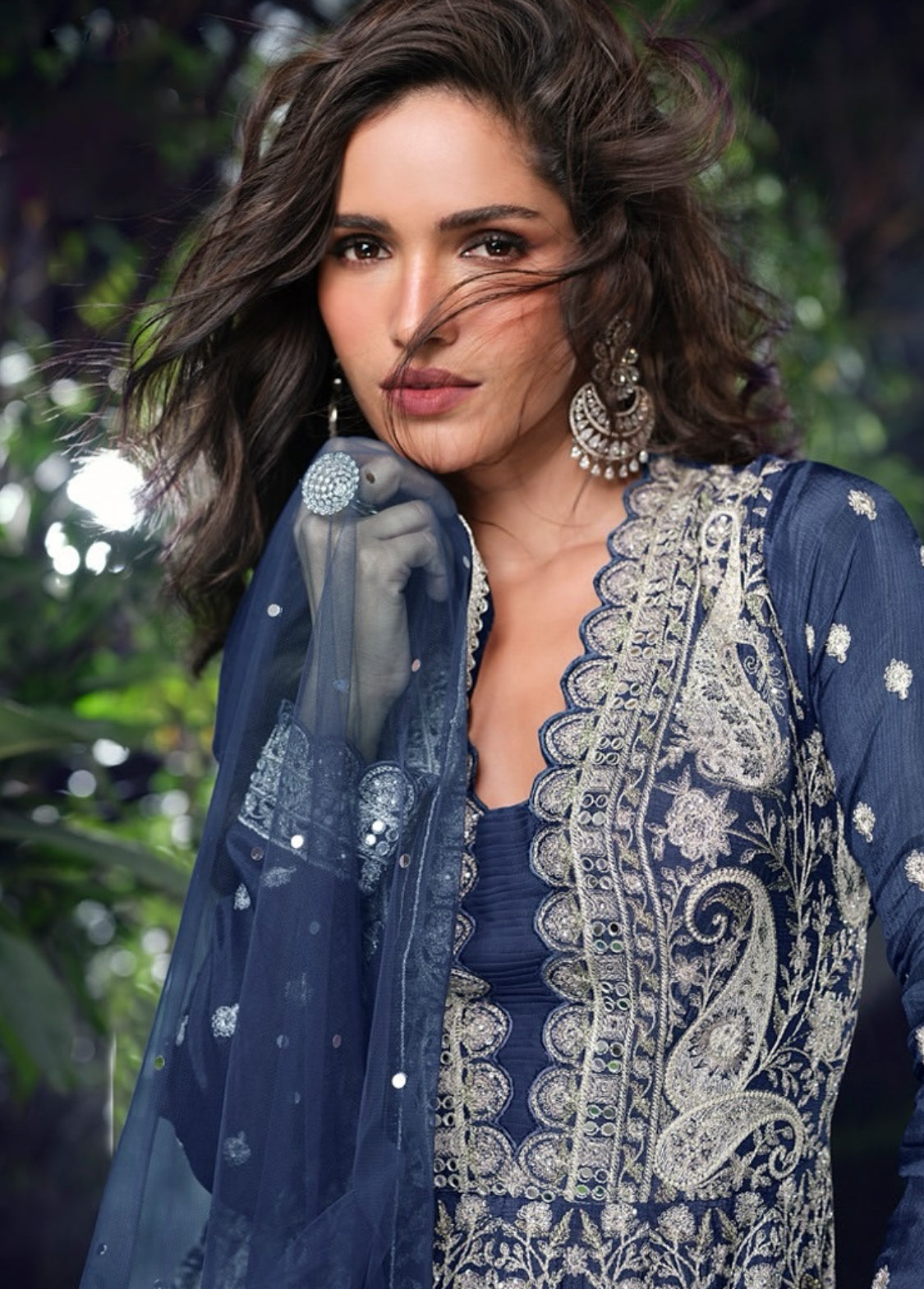 On rent - FULL SET | Signature Cool Blue Sharara Suit