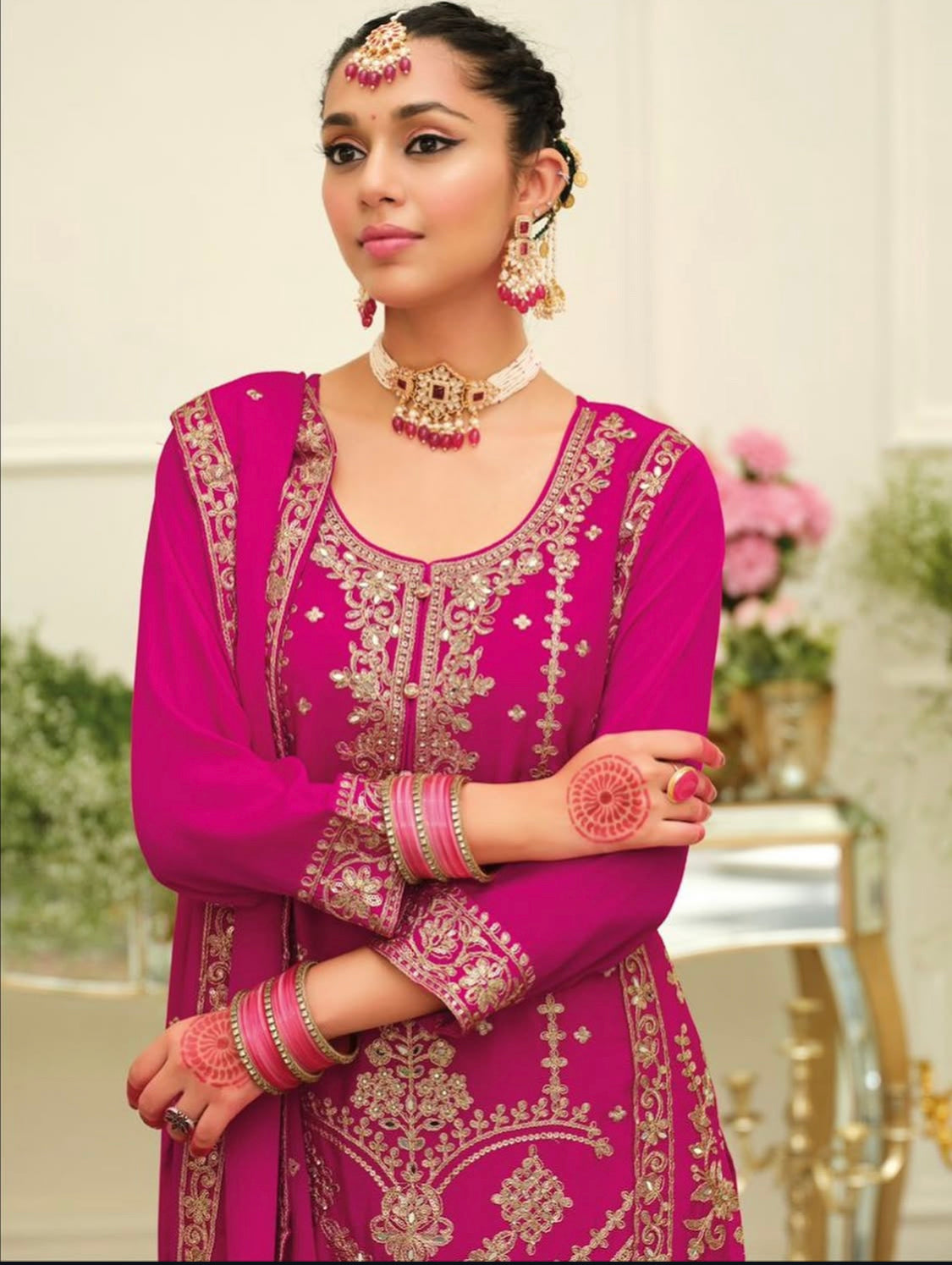 Matrut | Maisha Rani Pink Palazzo Suit