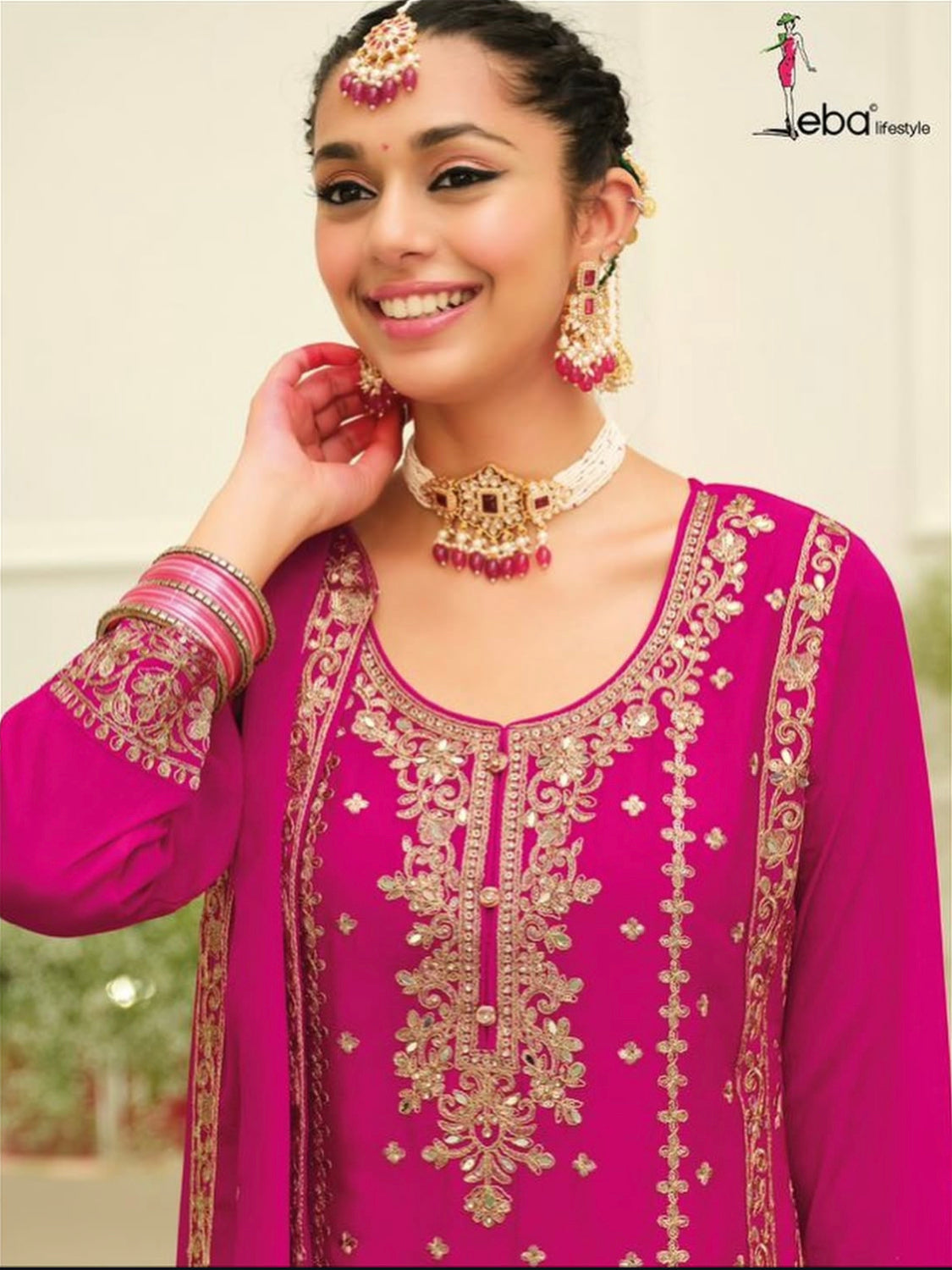 Matrut | Maisha Rani Pink Palazzo Suit