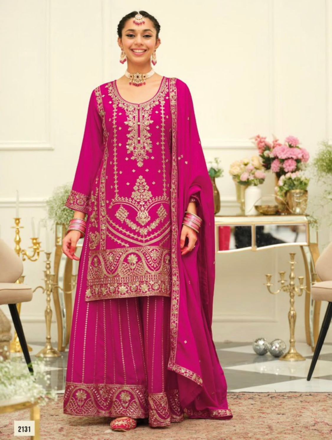 Matrut | Maisha Rani Pink Palazzo Suit