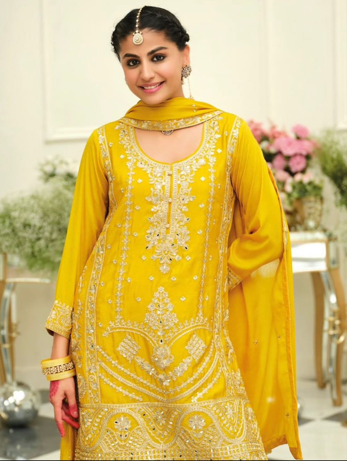 Matrut | Maisha Yellow Palazzo Suit