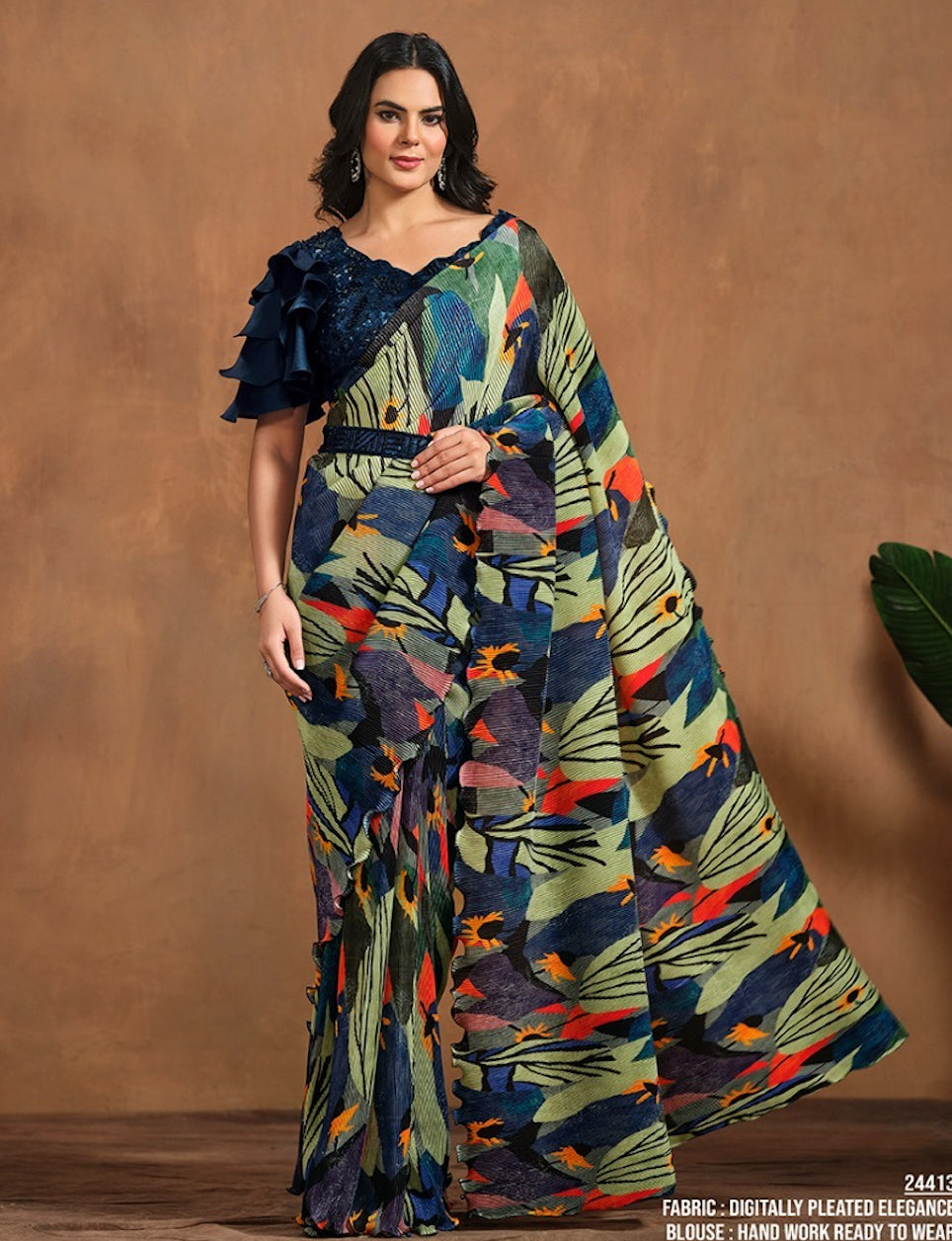 Matrut | 1 min Saree Blue Fusion