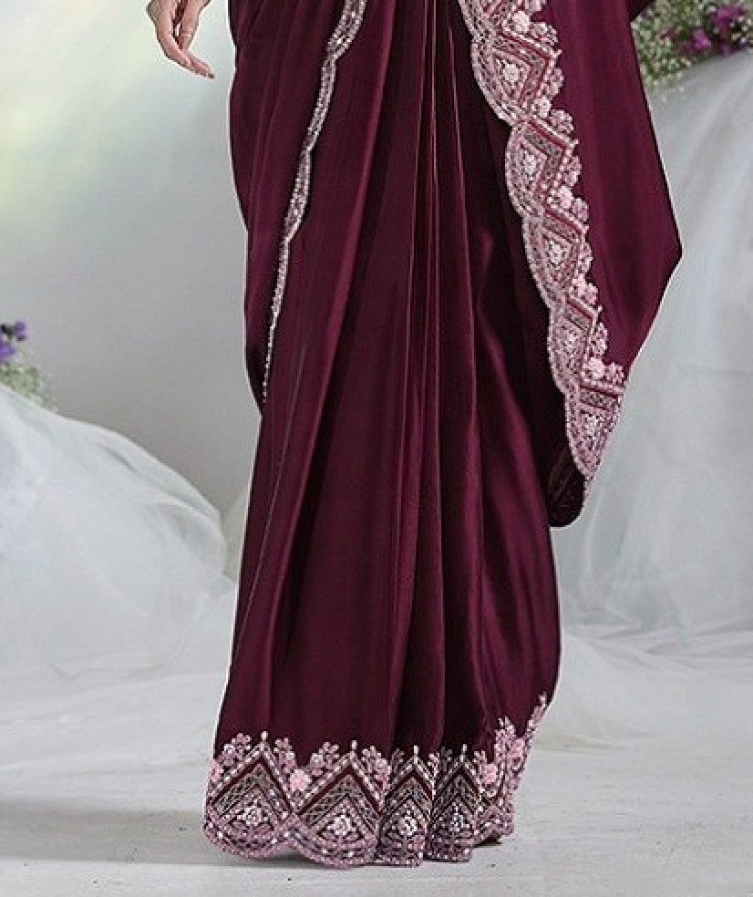 Matrut | 1 min Saree Maroon Aura