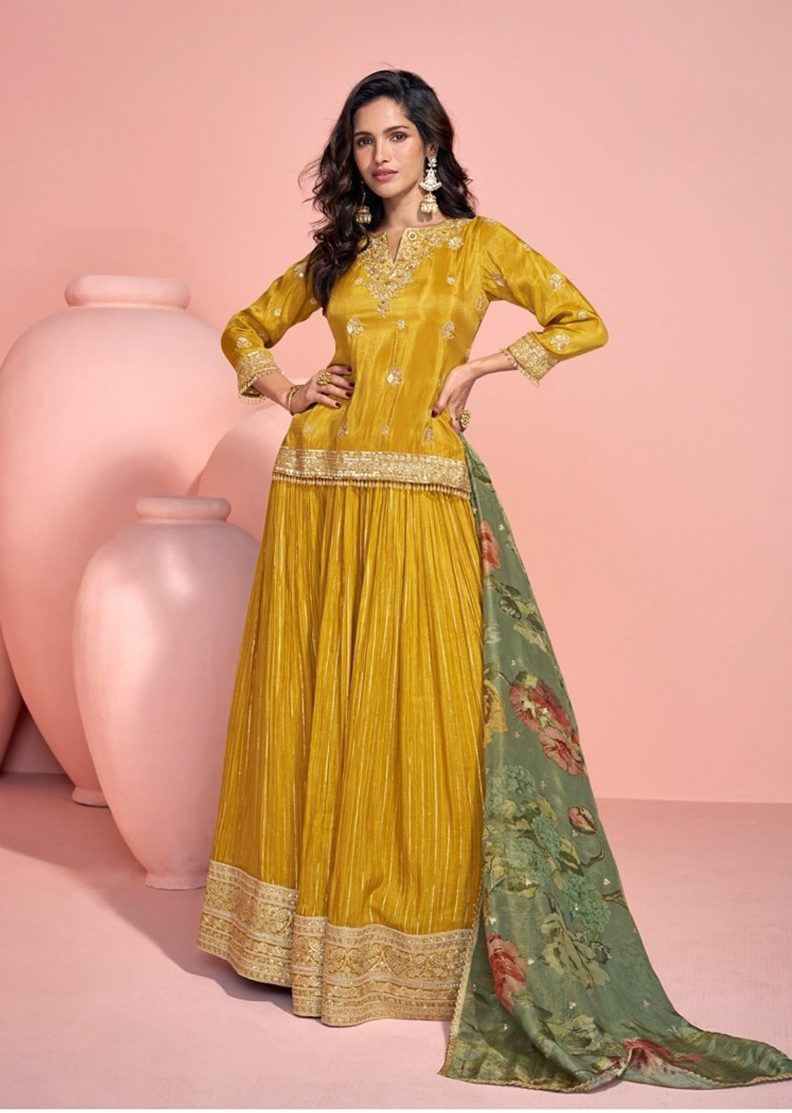 On rent - FULL SET | Haldi Harmony Yellow Lehenga Set