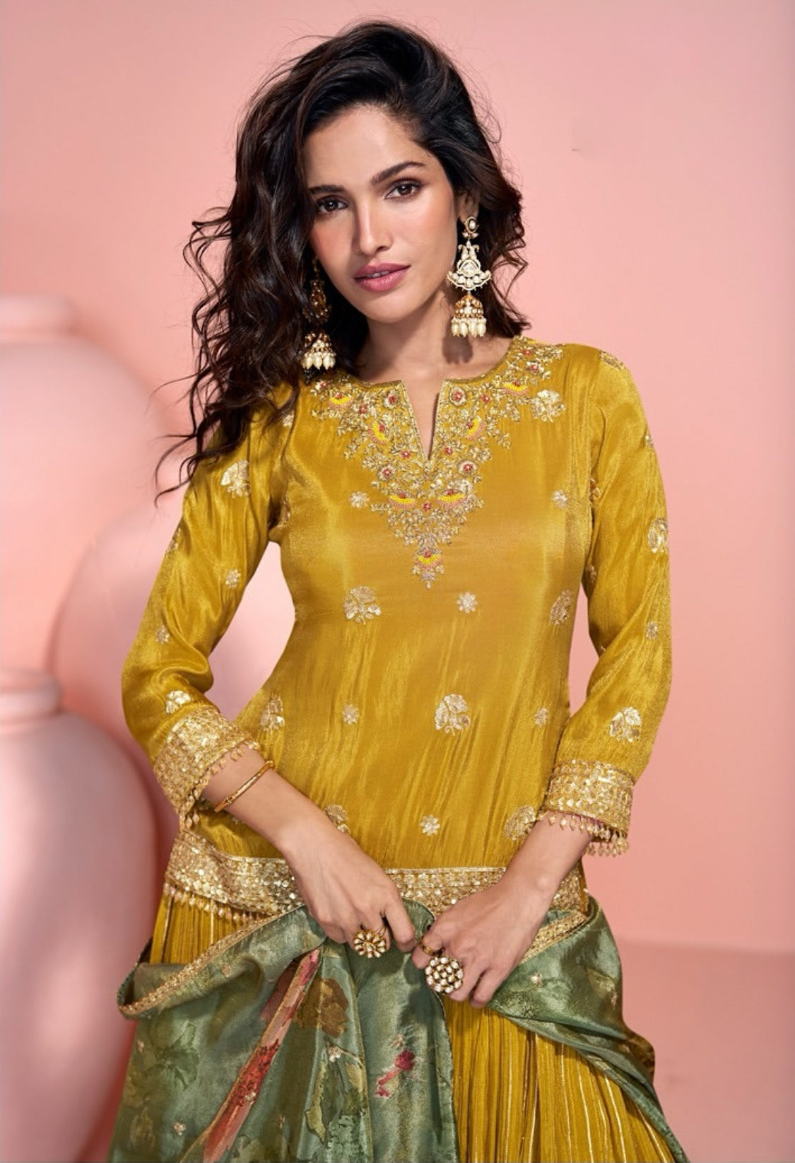 On rent - FULL SET | Haldi Harmony Yellow Lehenga Set
