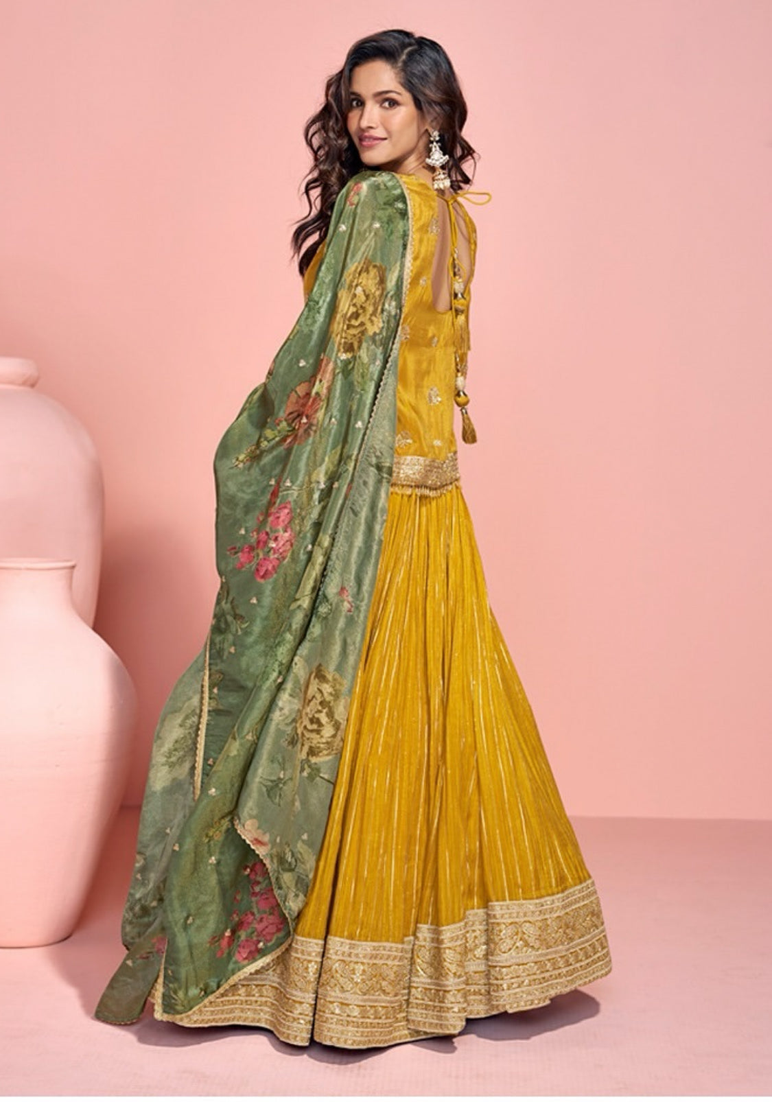 On rent - FULL SET | Haldi Harmony Yellow Lehenga Set