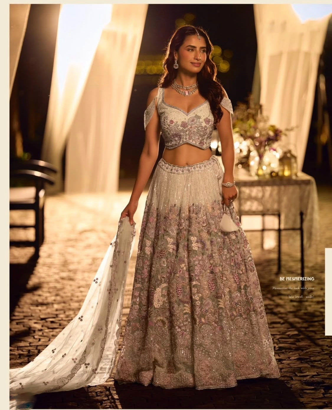 Riyaasat White Floral Lehenga Set