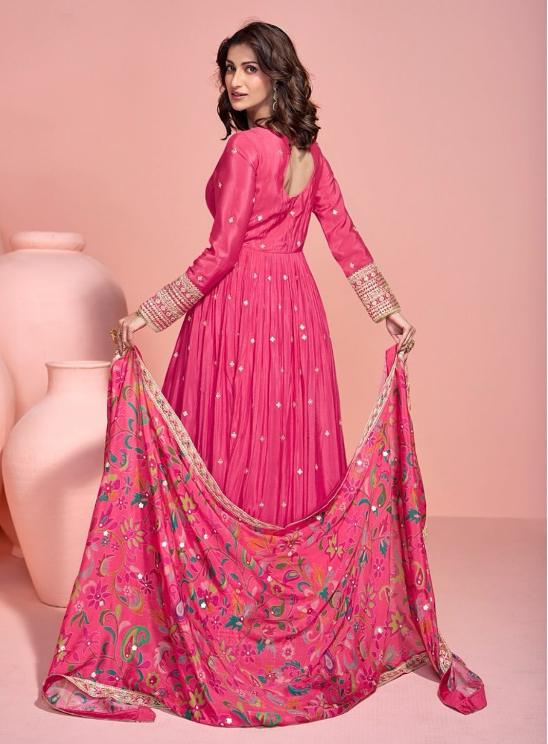 Matrut | Mayuri Pink Floral Gown