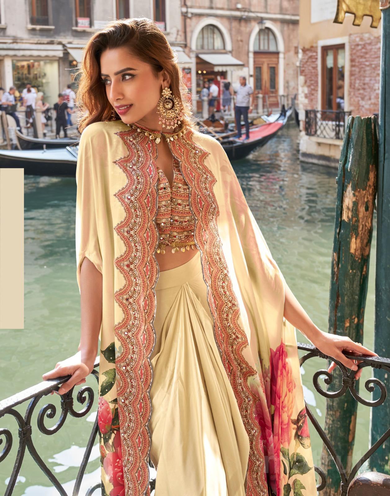 Florance Cream Indo-western
