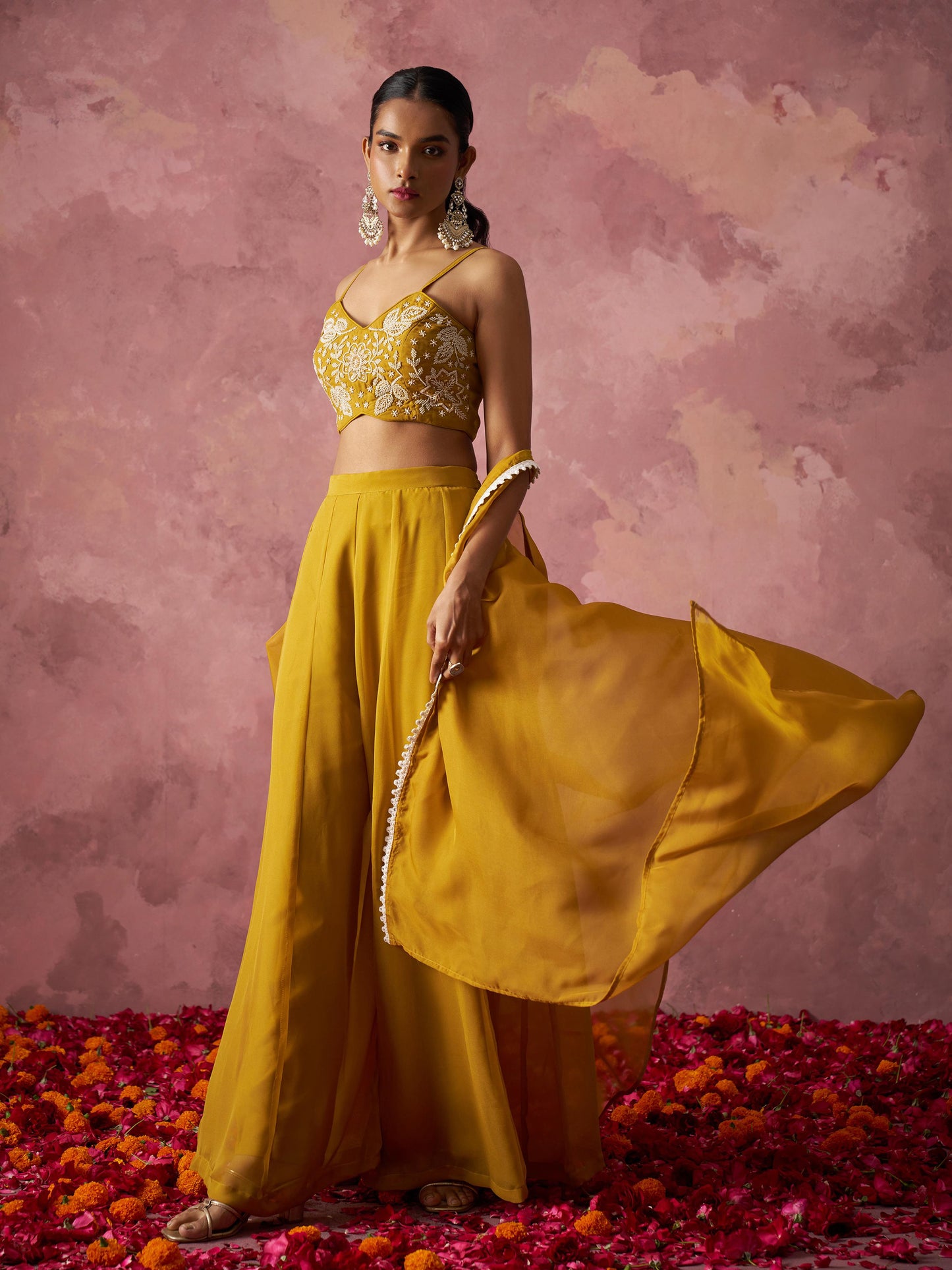 Matrut | Sunflower Quartz Yellow Palazzo Set