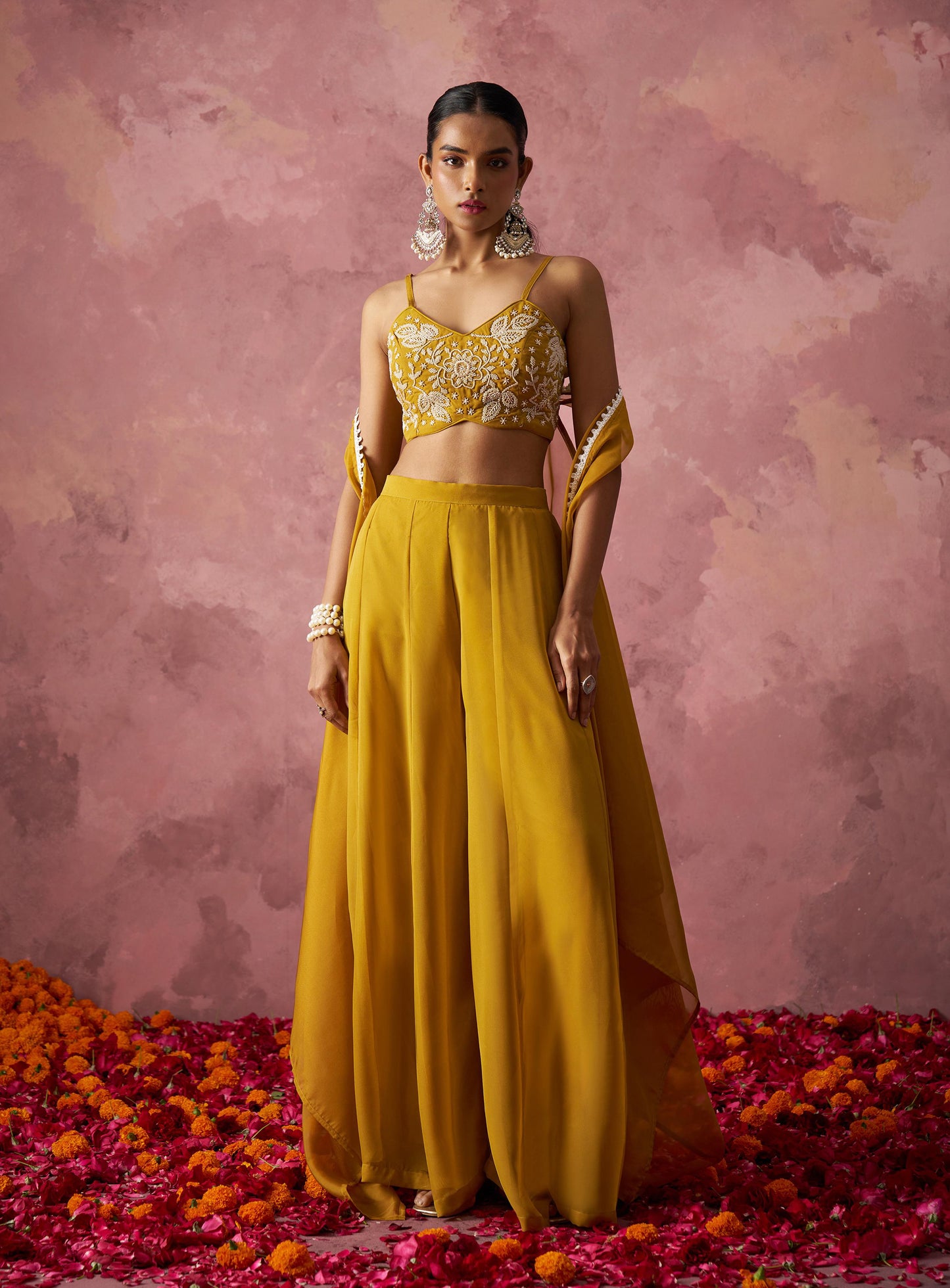 Matrut | Sunflower Quartz Yellow Palazzo Set