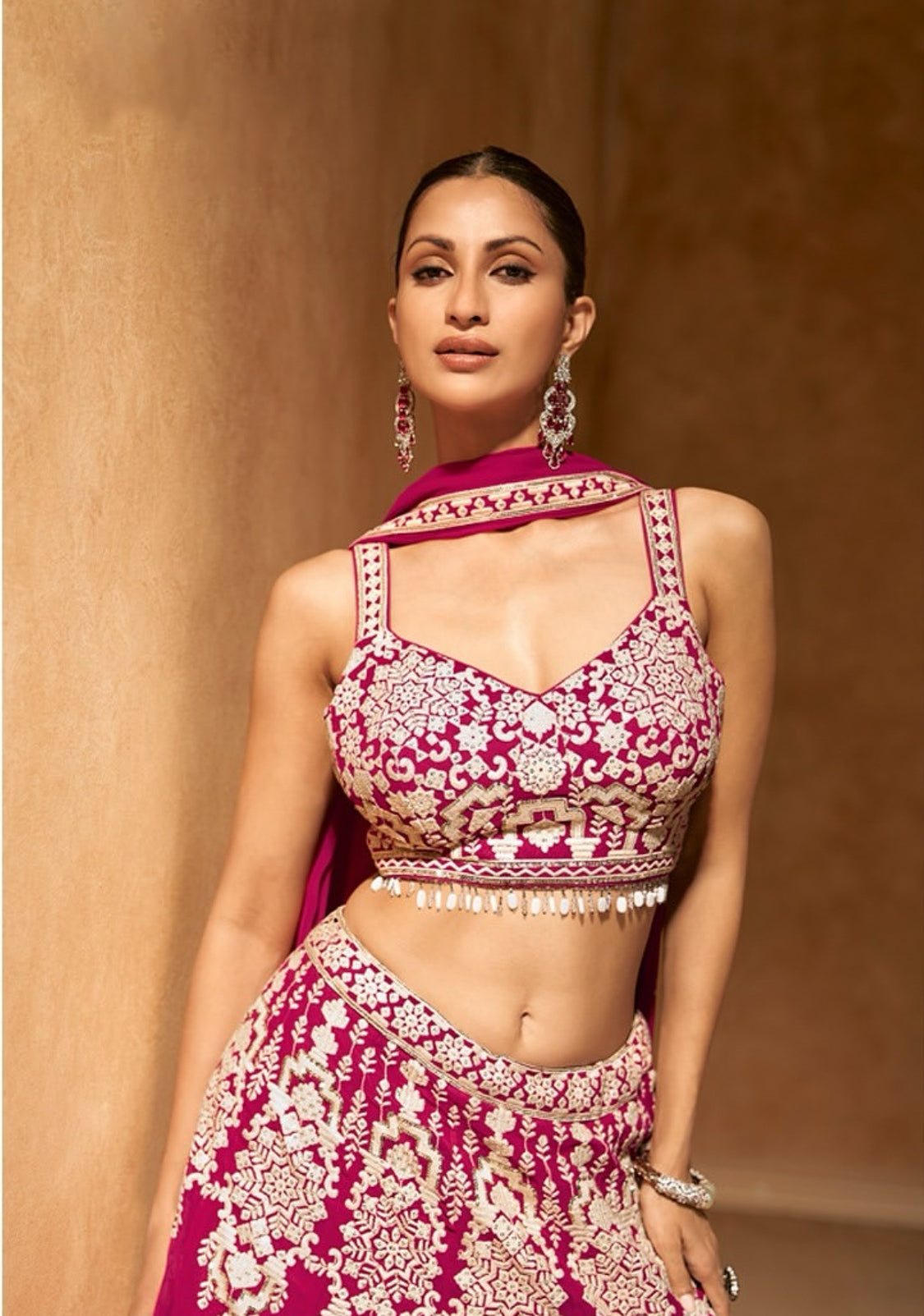On rent - FULL SET | Nava Rang Rani Pink Lehenga Set