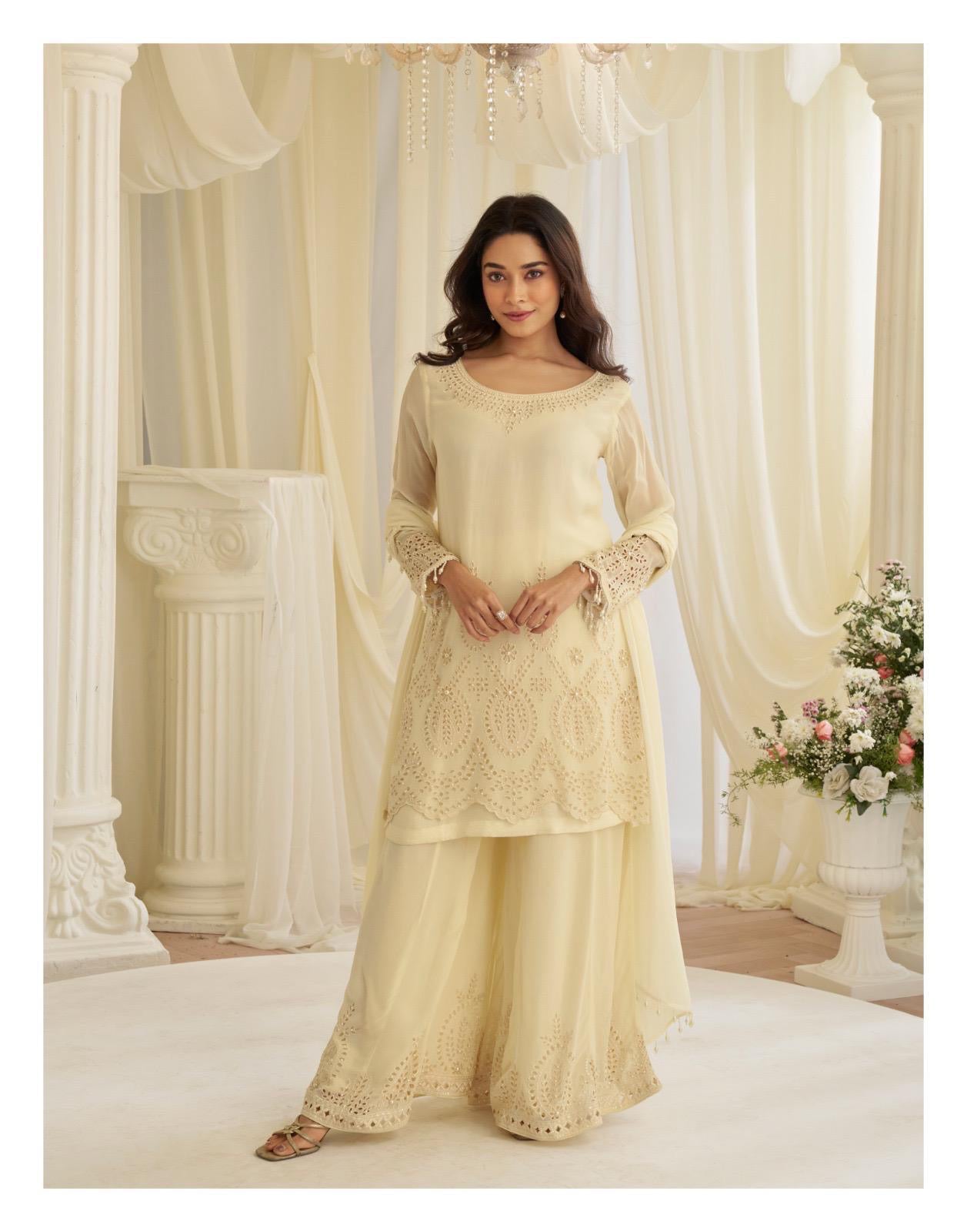Jinayaa Off-white Palazzo Suit