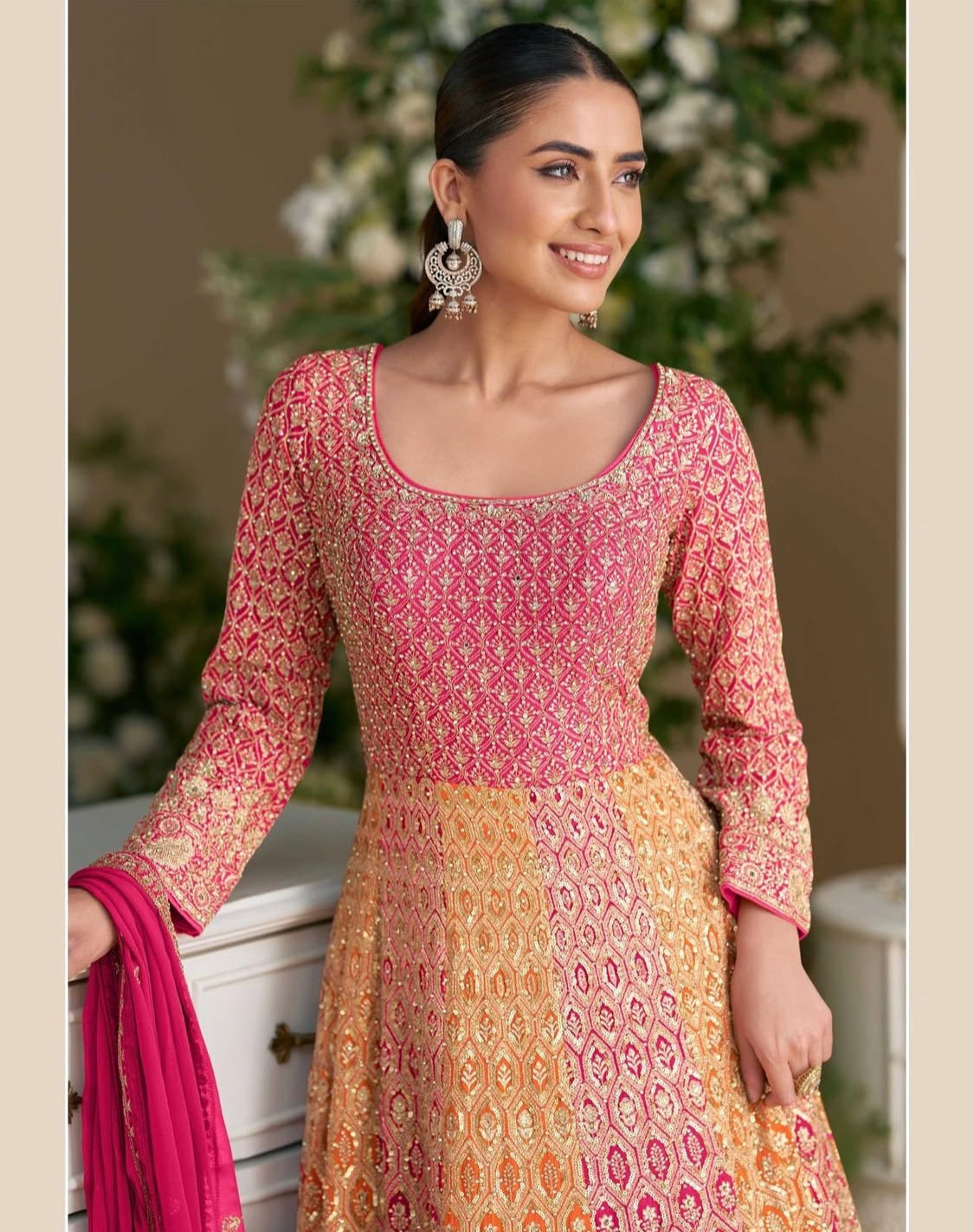 Matrut |  Rubta Blush Pink Multicolor Gown