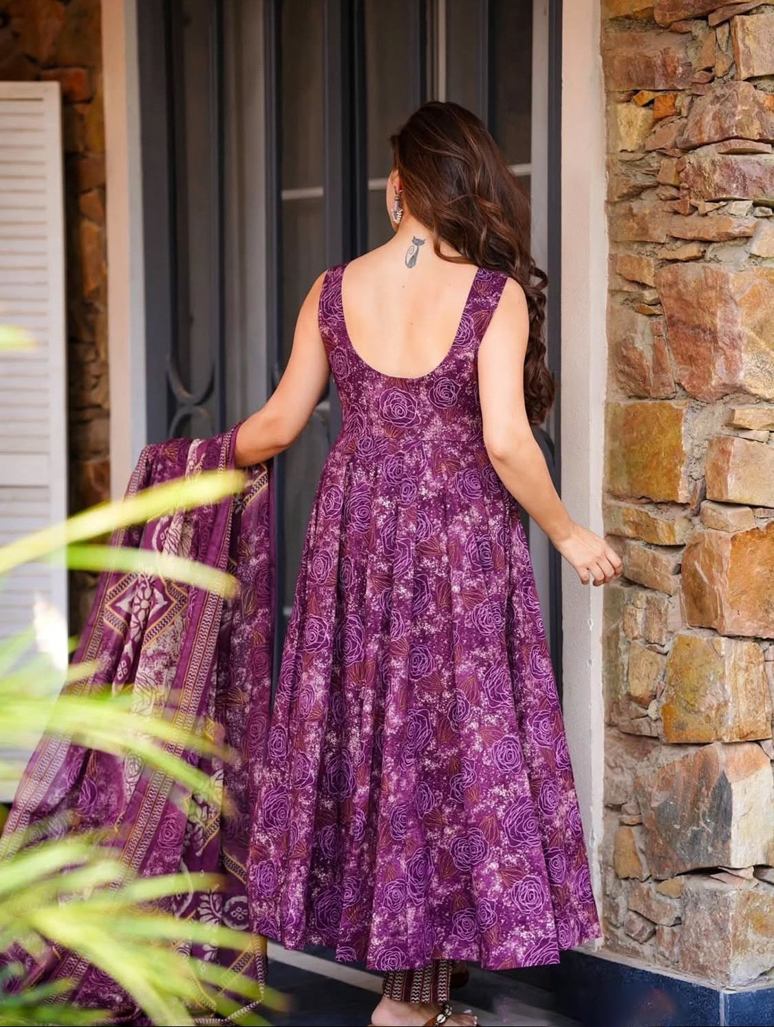Kaala Khatta Purple Anarkali Suit