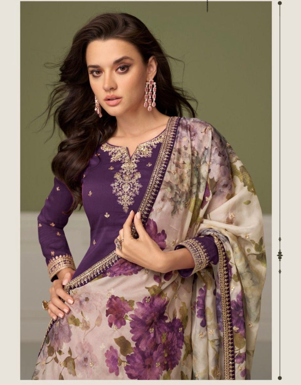 Matrut | Gulnaaz Purple Palazzo Suit