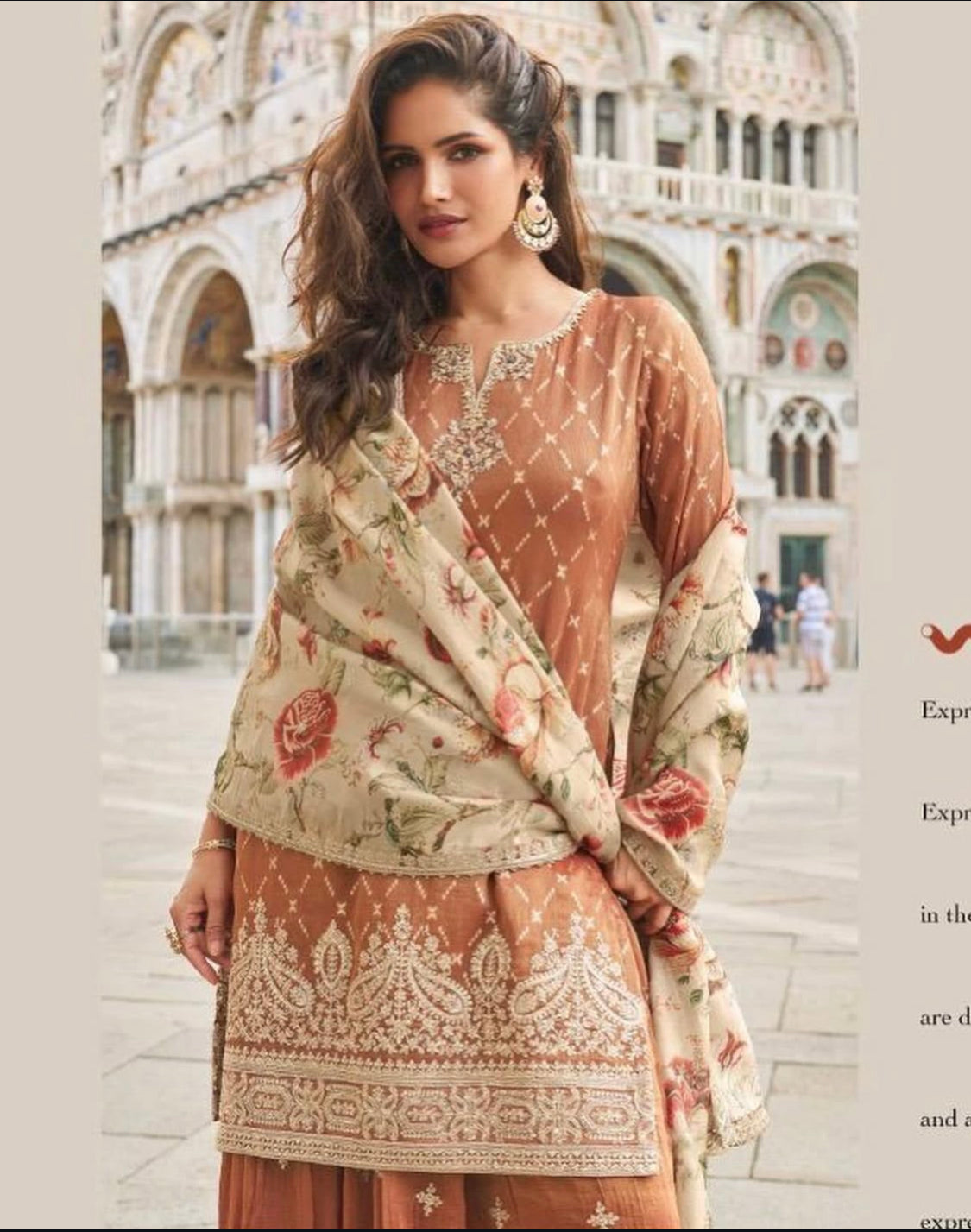 Matrut | Taj Brown Sharara Suit