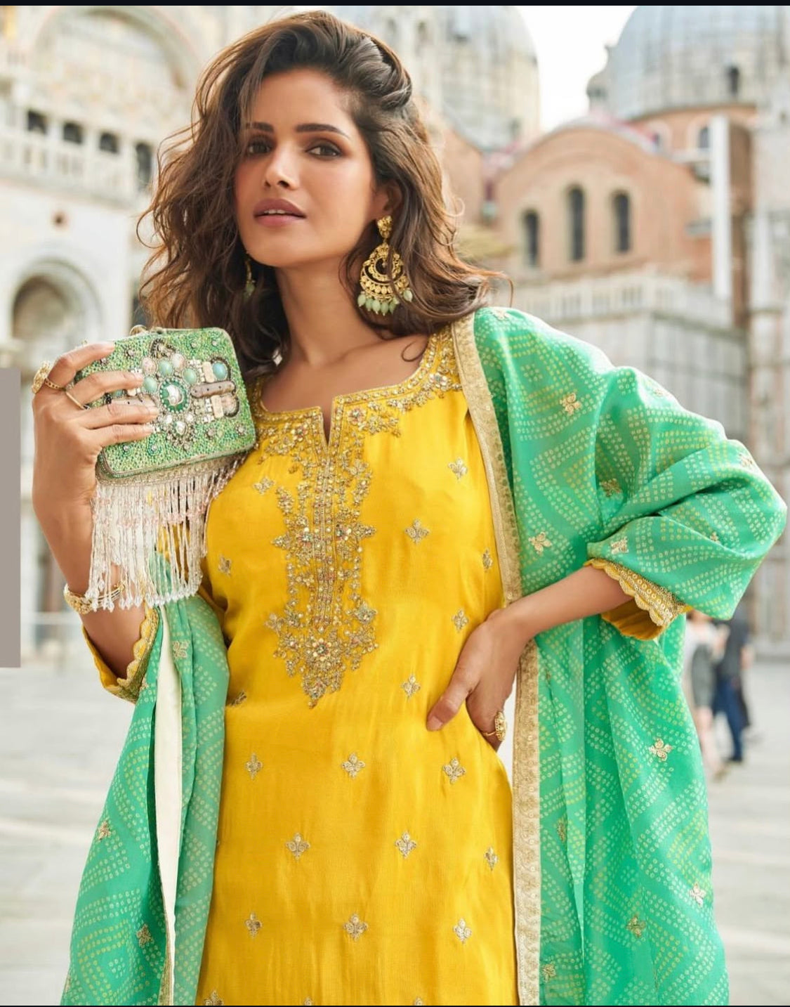 Taj Yellow Sharara Suit