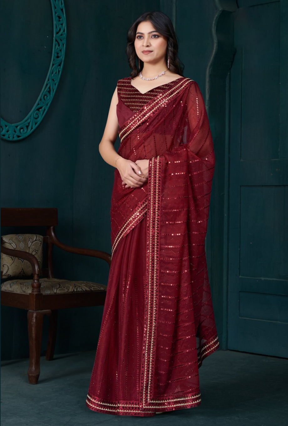Matrut | Kiton Red Saree