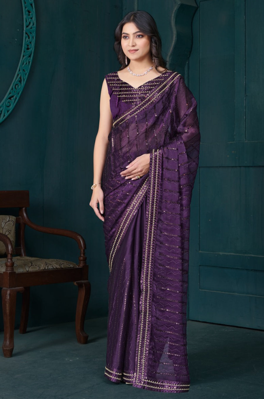 Matrut | Kiton Purple Saree
