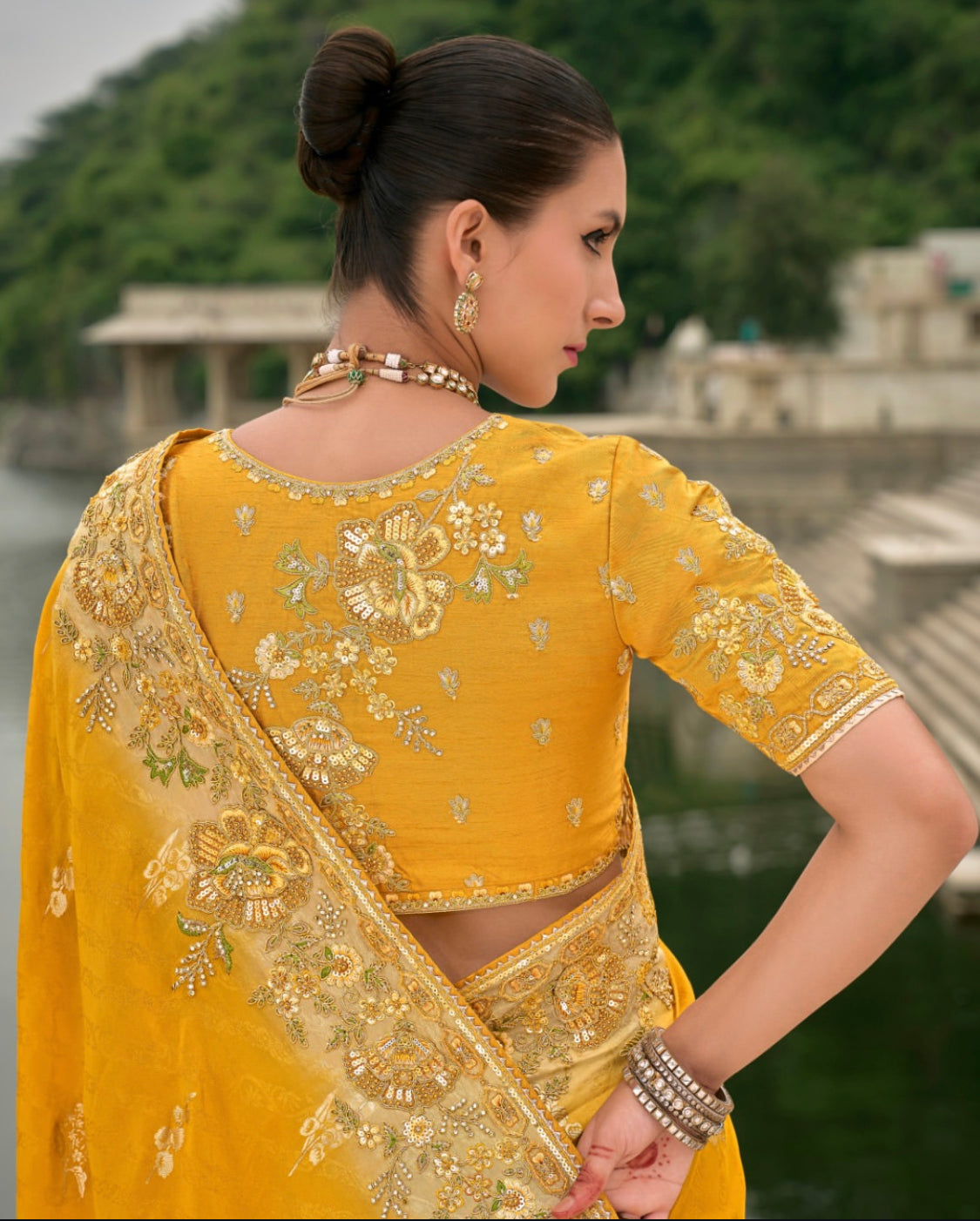 Matrut | Crown Weaves Yellow Saree
