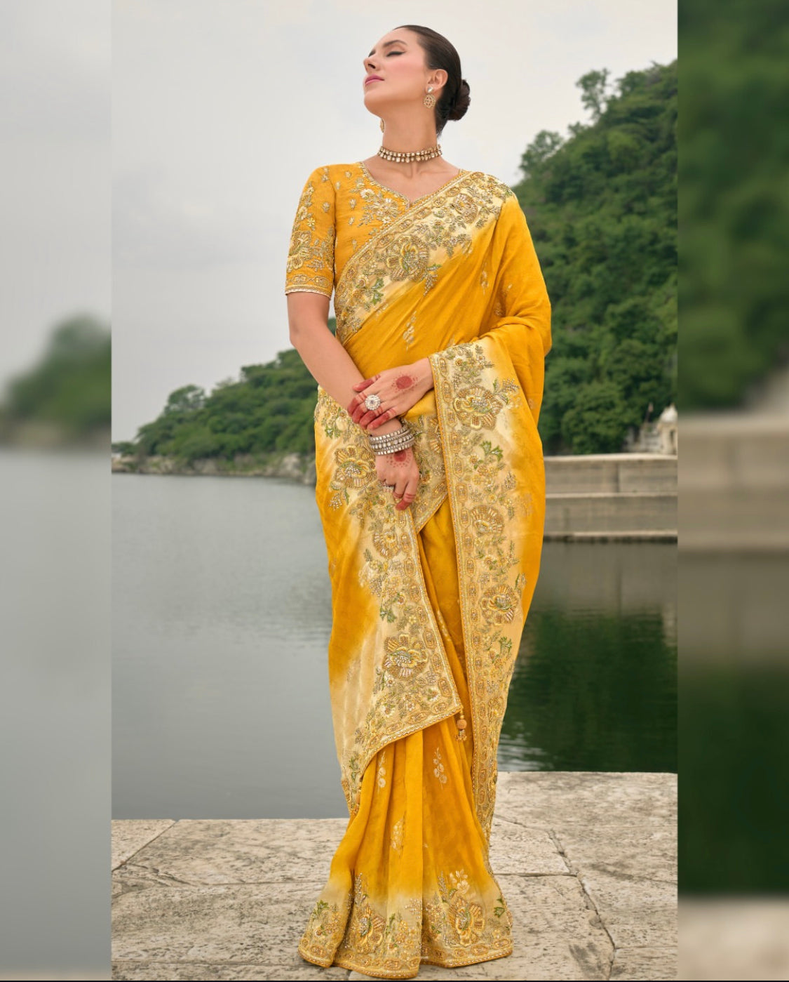 Matrut | Crown Weaves Yellow Saree