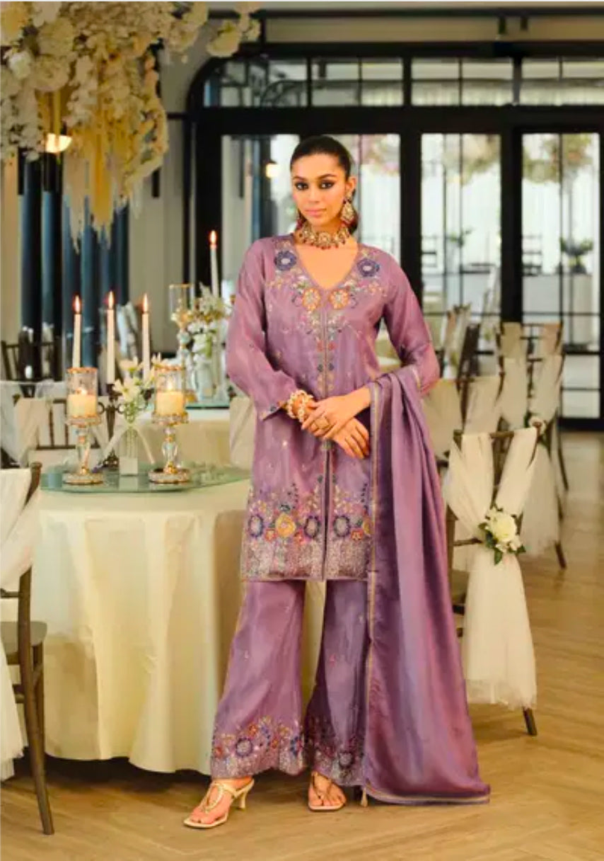 Sanvi Mauve Palazzo Suit