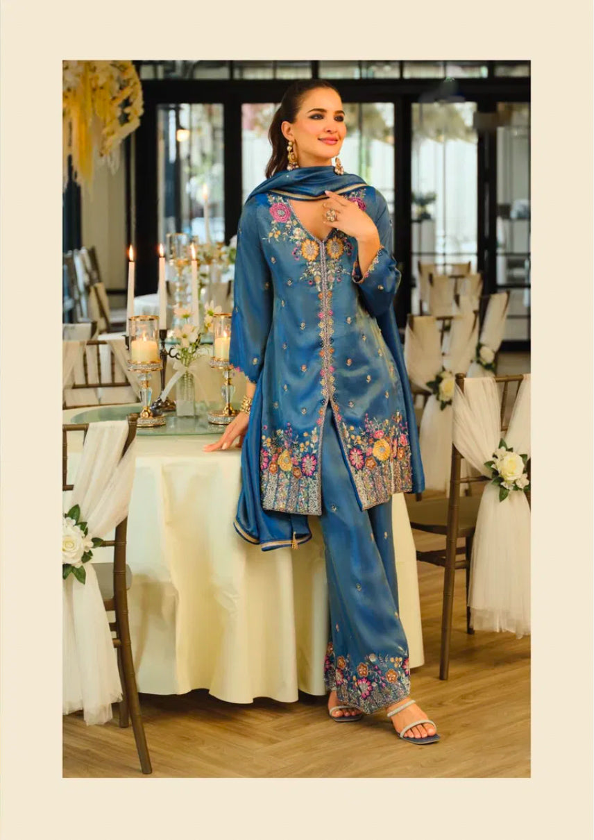 Sanvi Blue Palazzo Suit