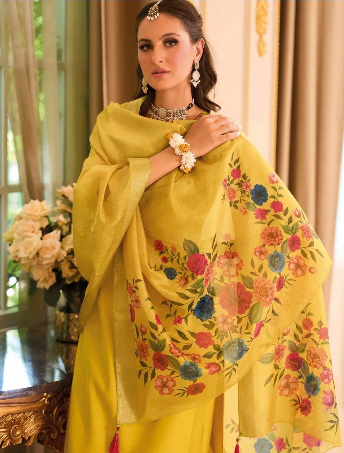 Phulkari Yellow Straight Suit