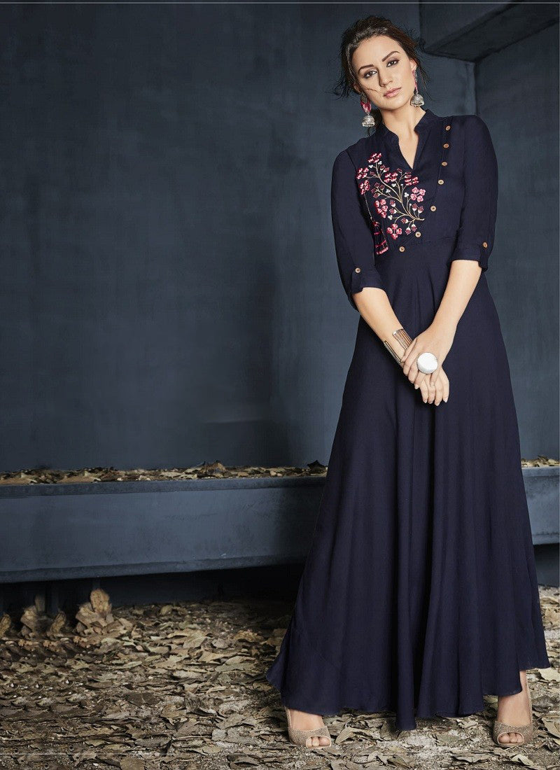 Matrut | Finesse Flare Navy Blue Gown