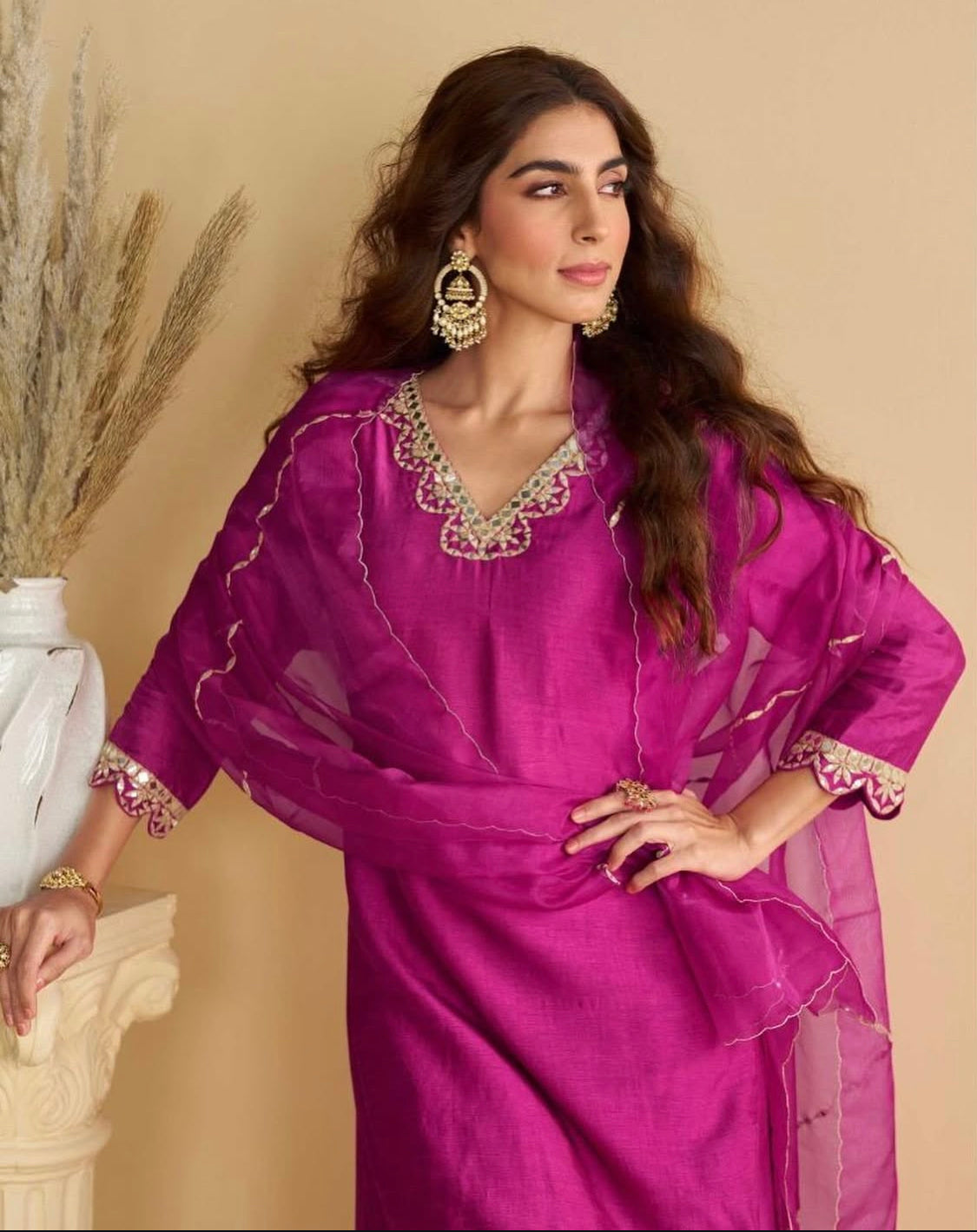 Matrut | Amara Hot Pink Sharara Suit