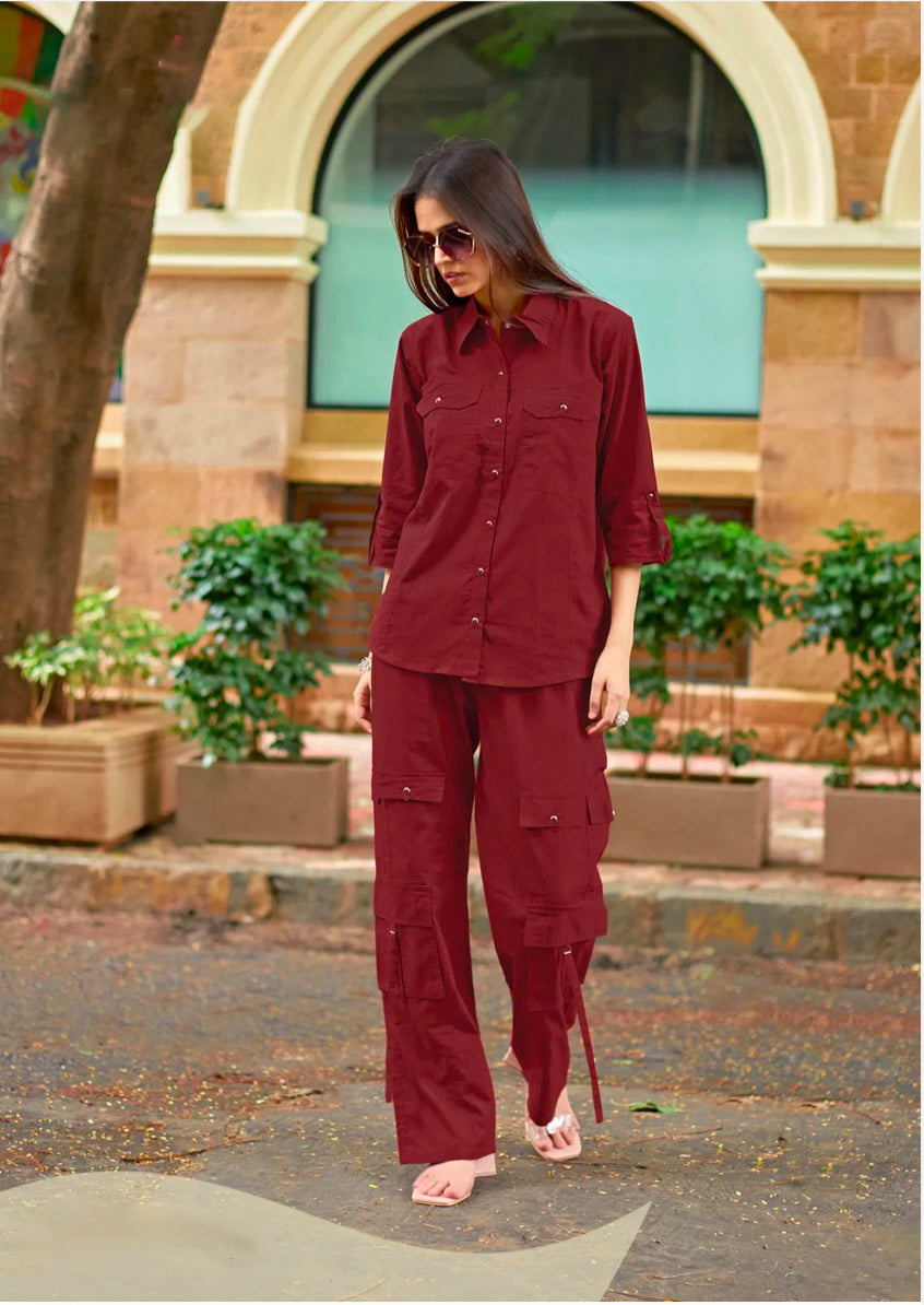 Runway Maroon Co-ord Set