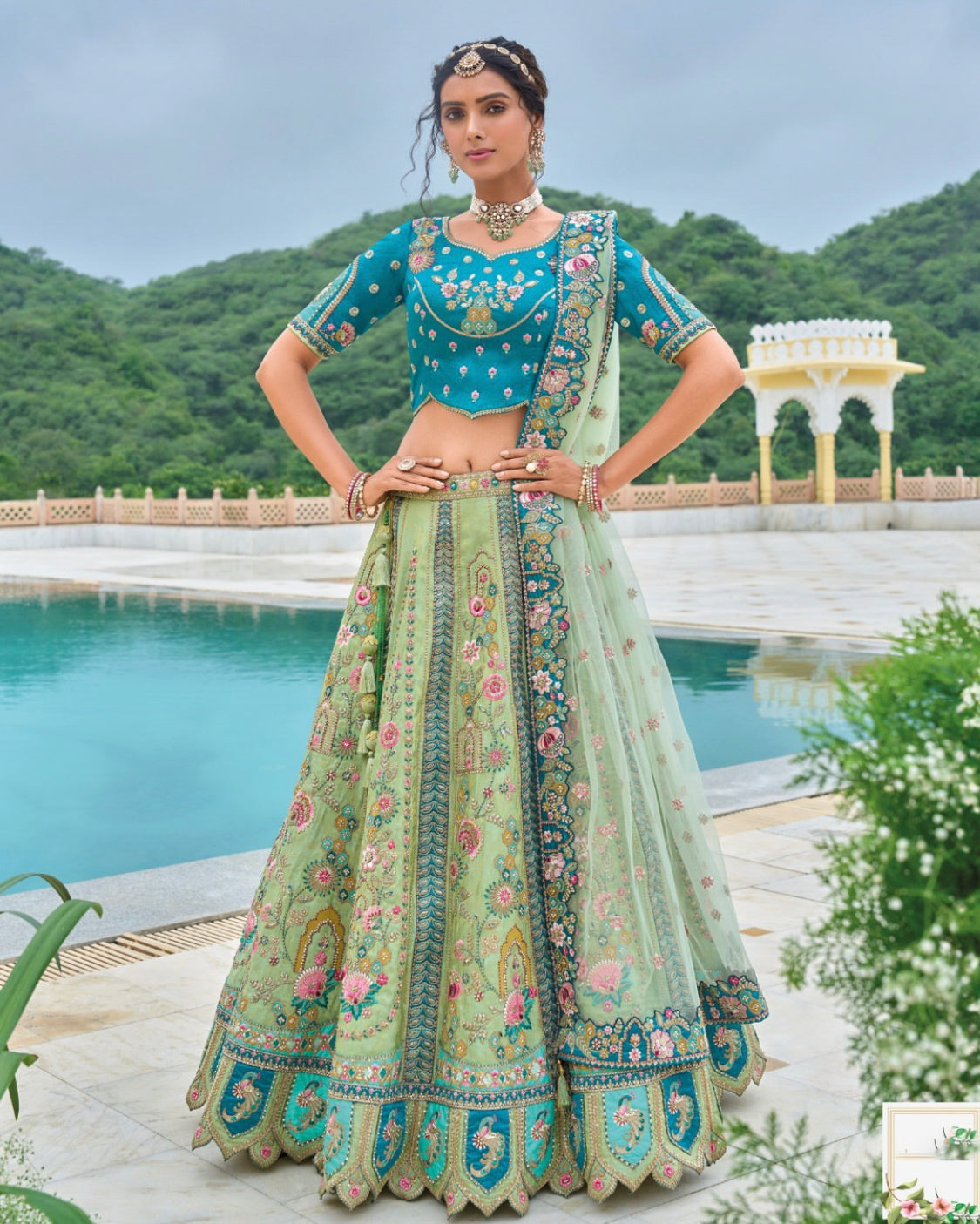 Matrut | Shagun Blue Lehenga Set