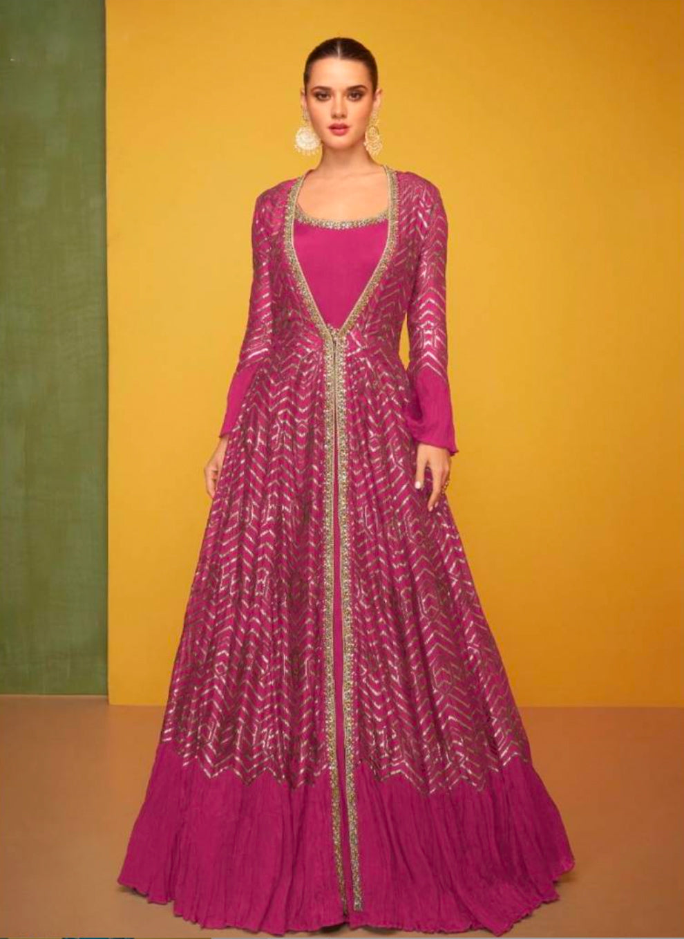 Matrut | Peony Whirl Rani Pink Gown