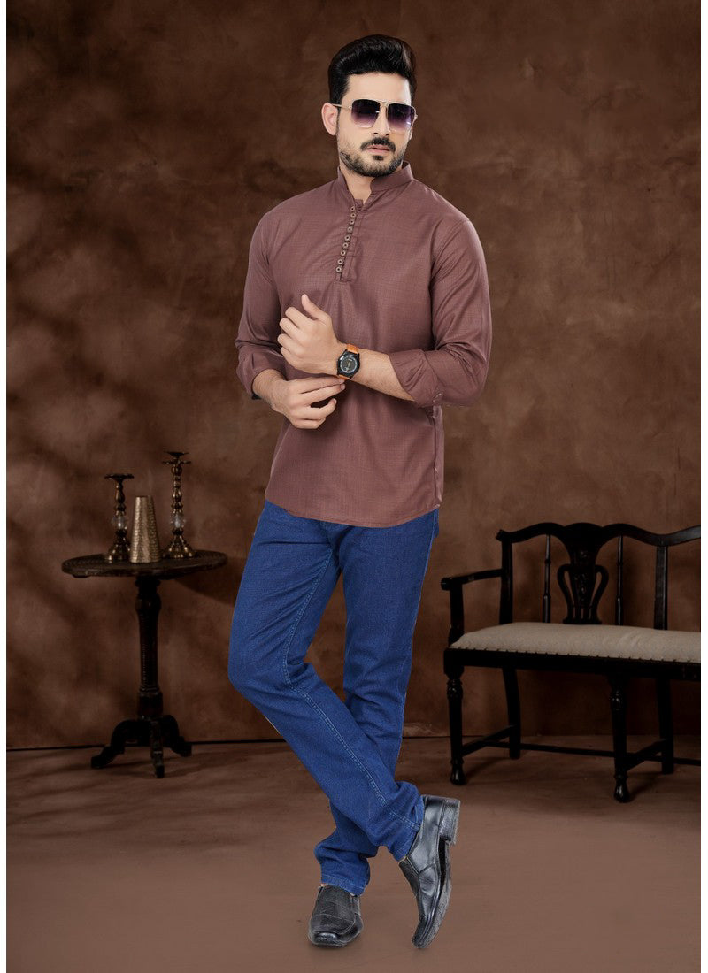 Horizon Brown Short Kurta