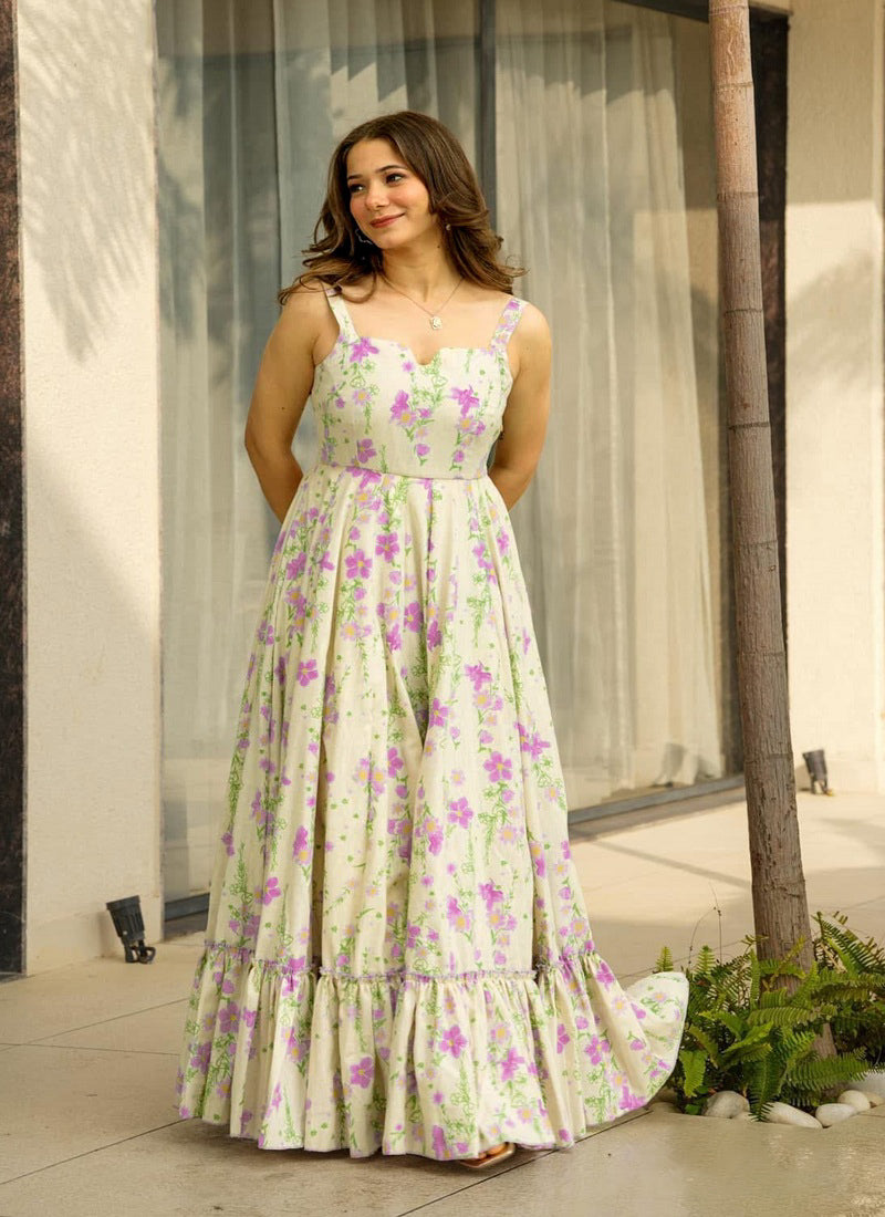 Matrut | Sunpetal Off-White A-line Dress