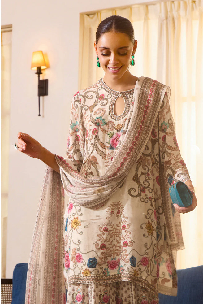 Matrut | Mizaaz Beige Sharara Suit
