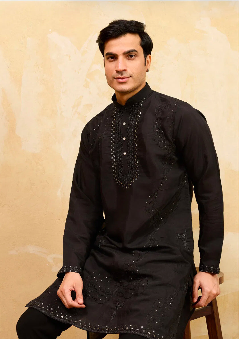Shubh Swaagat Black Kurta Set