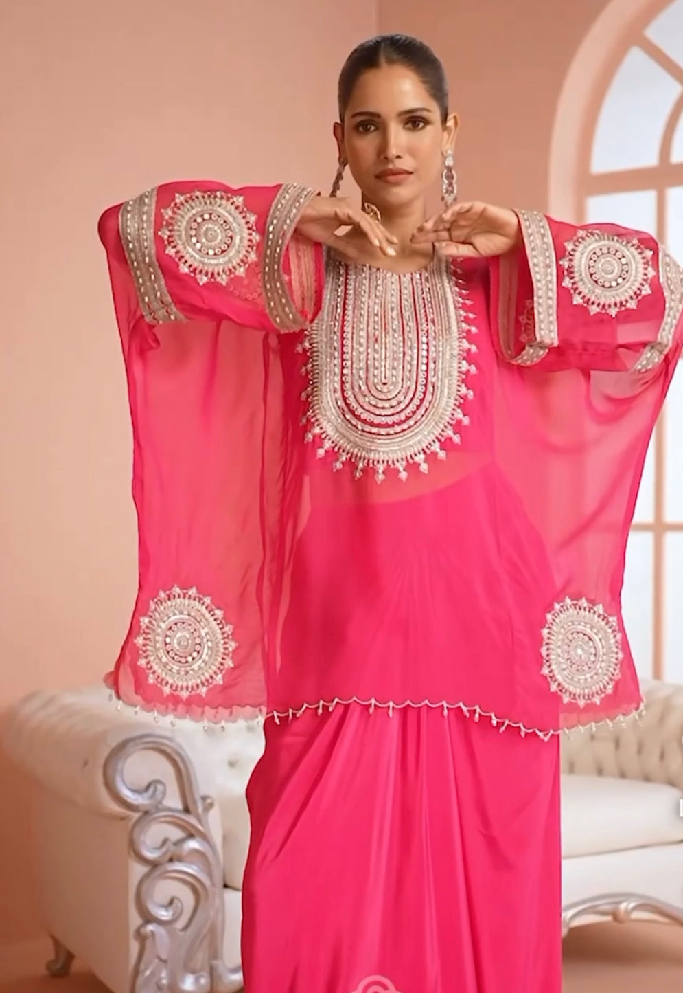 Glimmer Vouch White Grey Lehenga Set